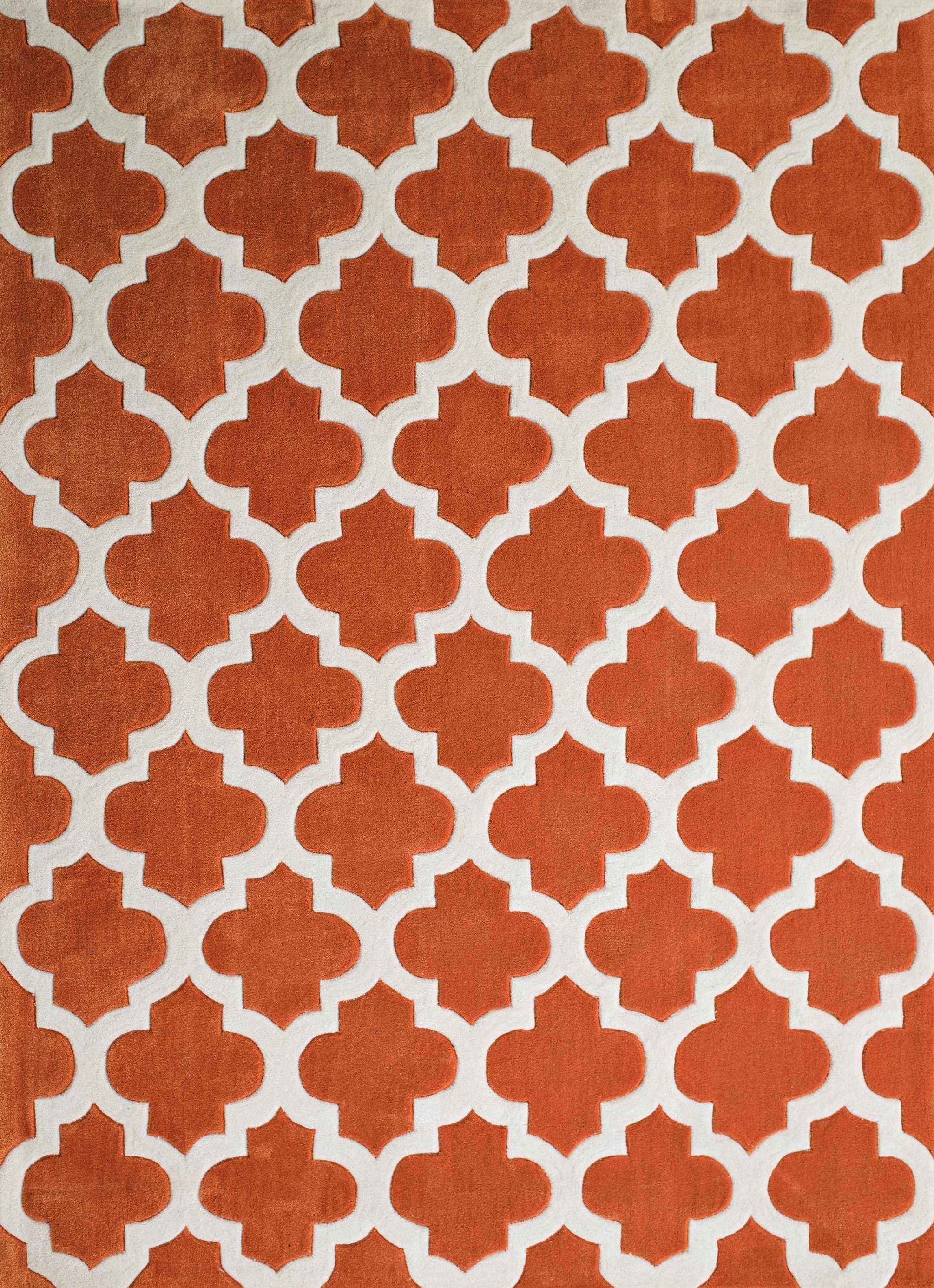 63" x 86" Terracotta Polyester Area Rug