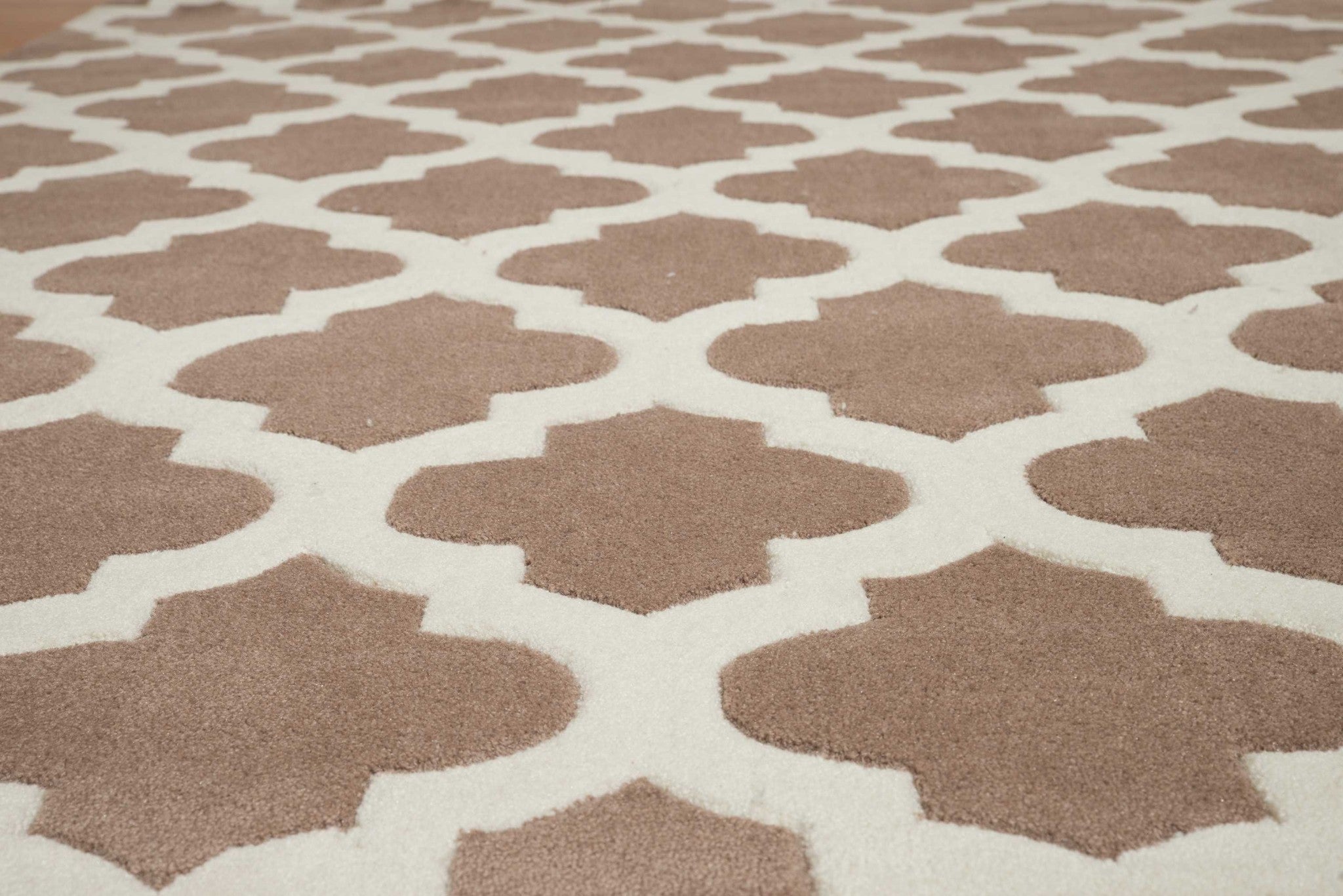 63" x 86" Taupe Polyester Area Rug