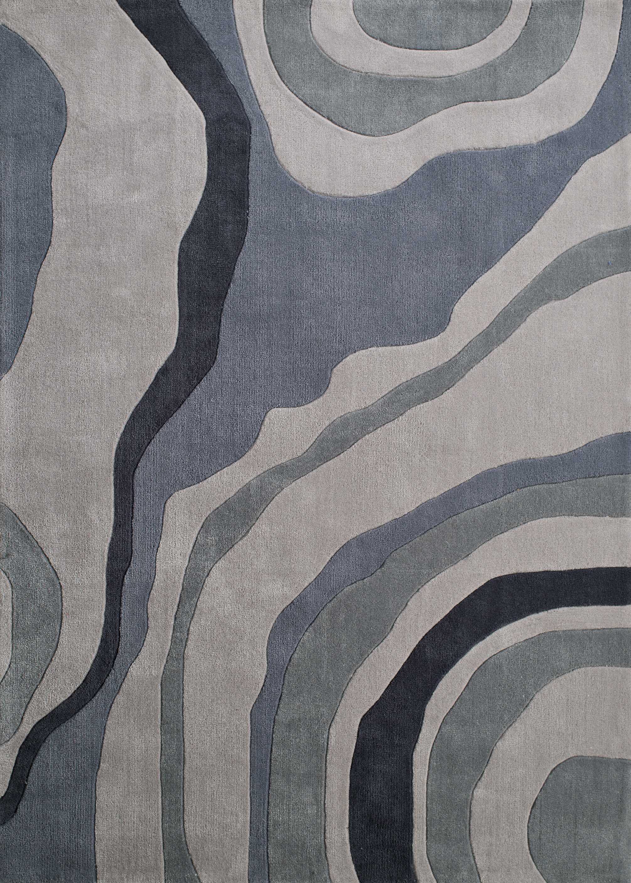 94" x 126" Grey Polyester Oversize Rug