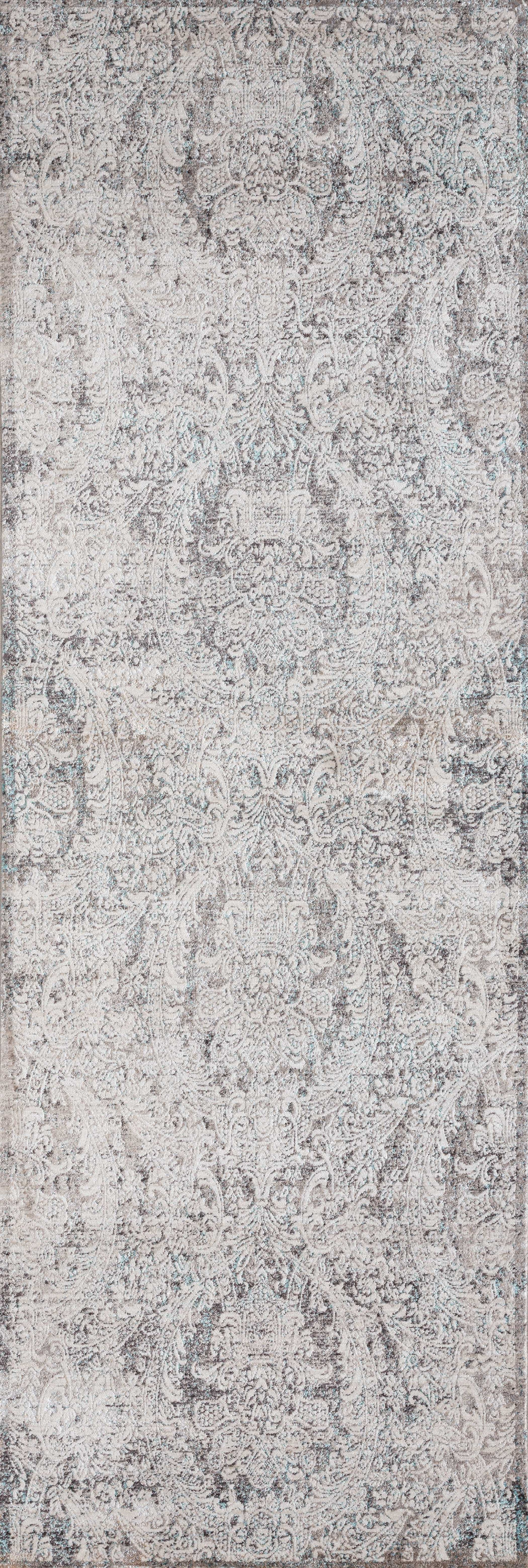 32" x 96" Turquoise Polyester Runner Rug