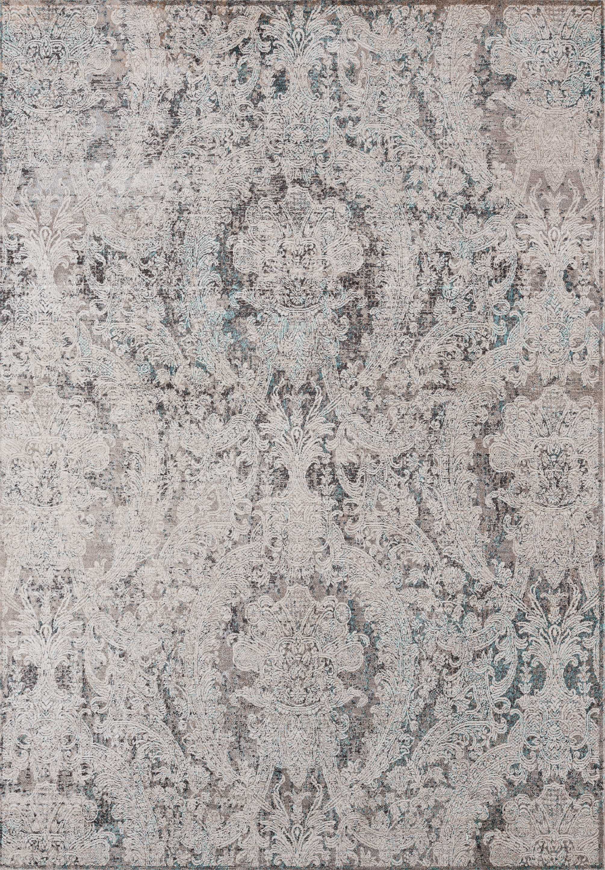47" x 63" Turquoise Polyester Accent Rug