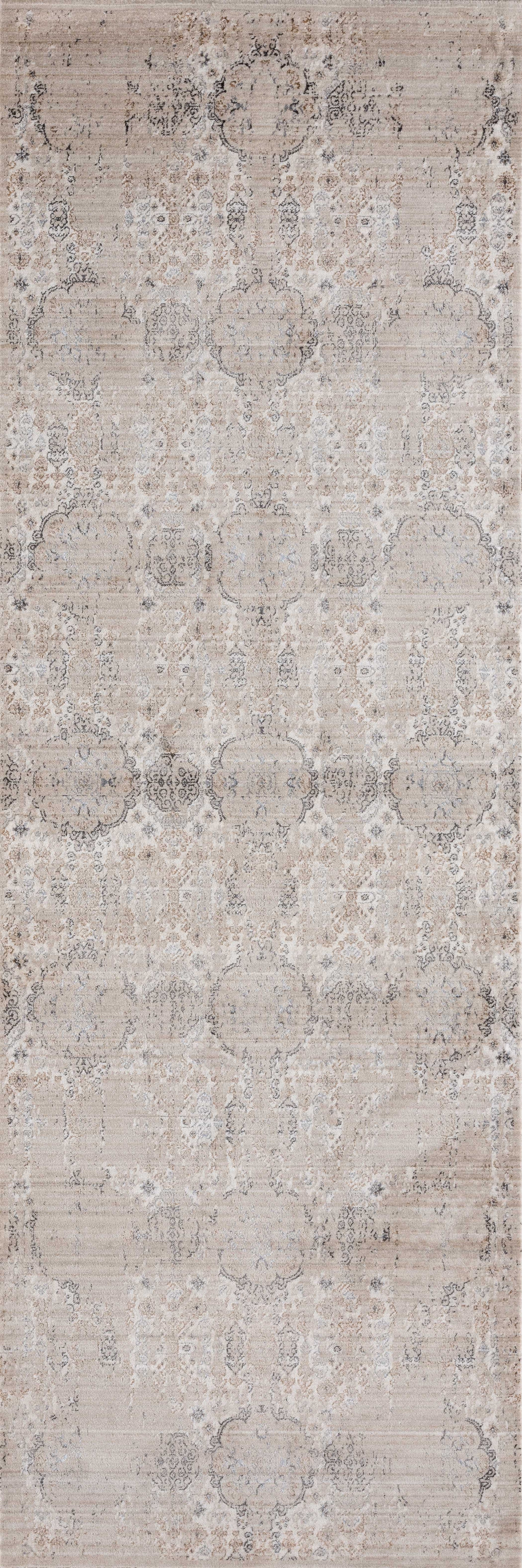 32" x 96" Light Taupe Polyester Runner Rug