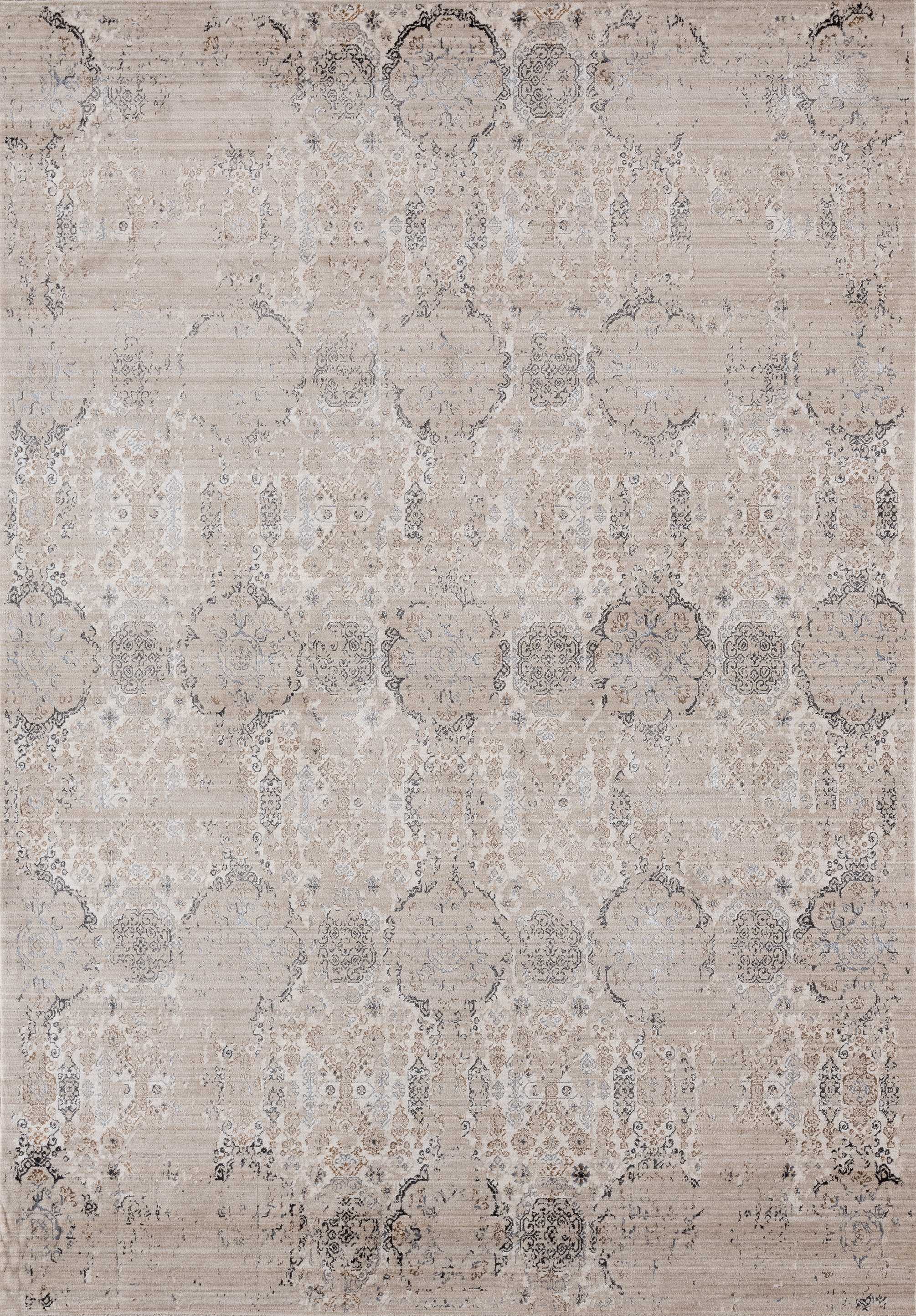 64" x 94" Light Taupe Polyester Area Rug