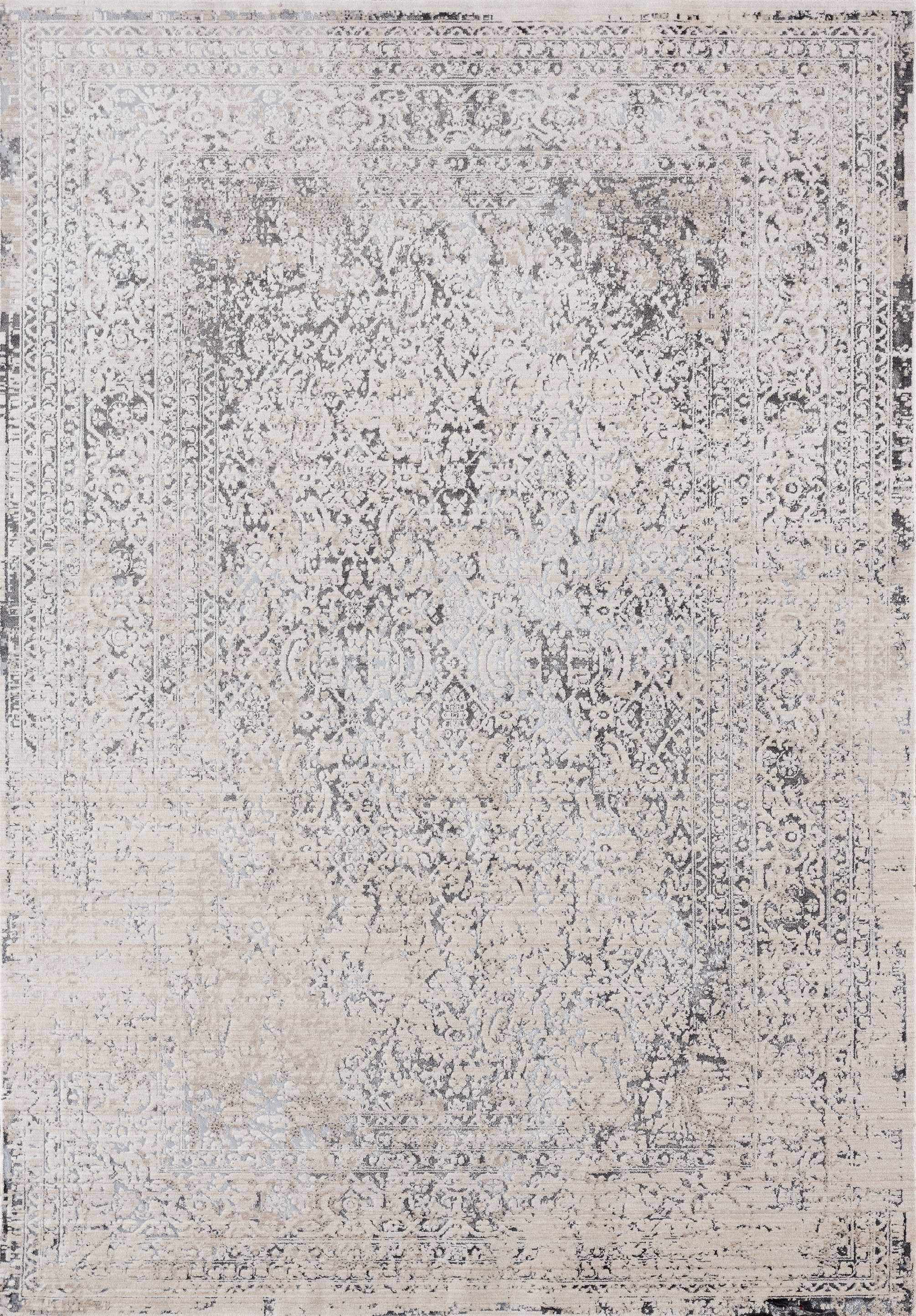 19" x 36" Bone Polyester Accent Rug