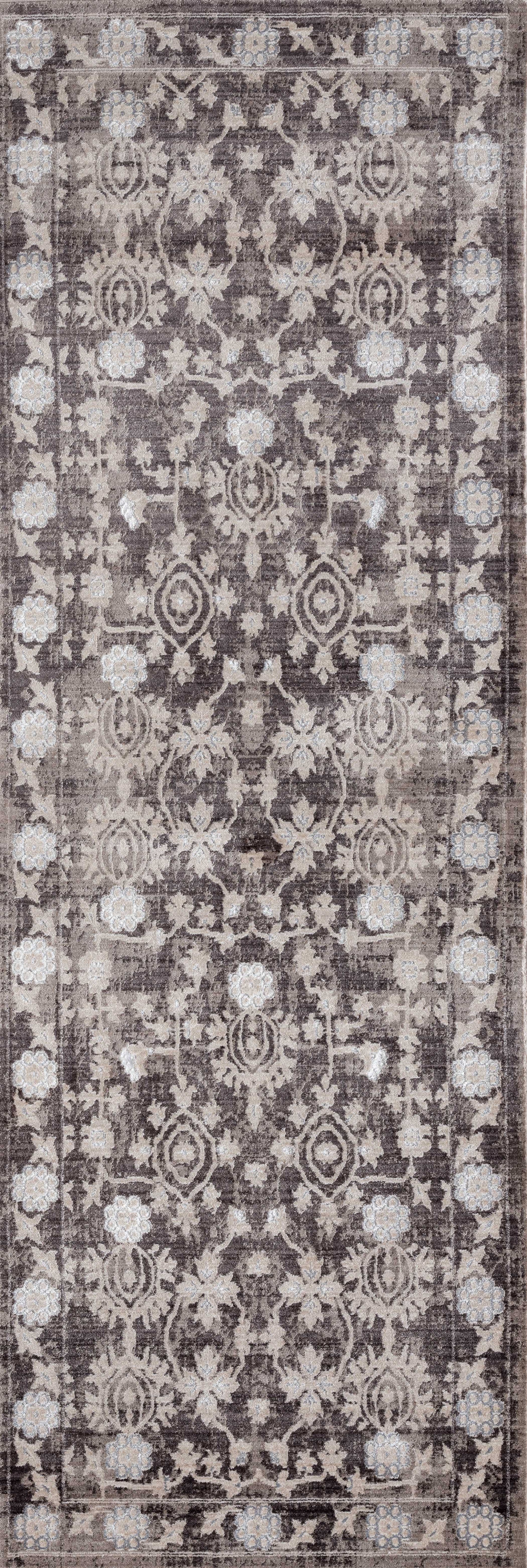 32" x 96" Taupe Polyester Runner Rug