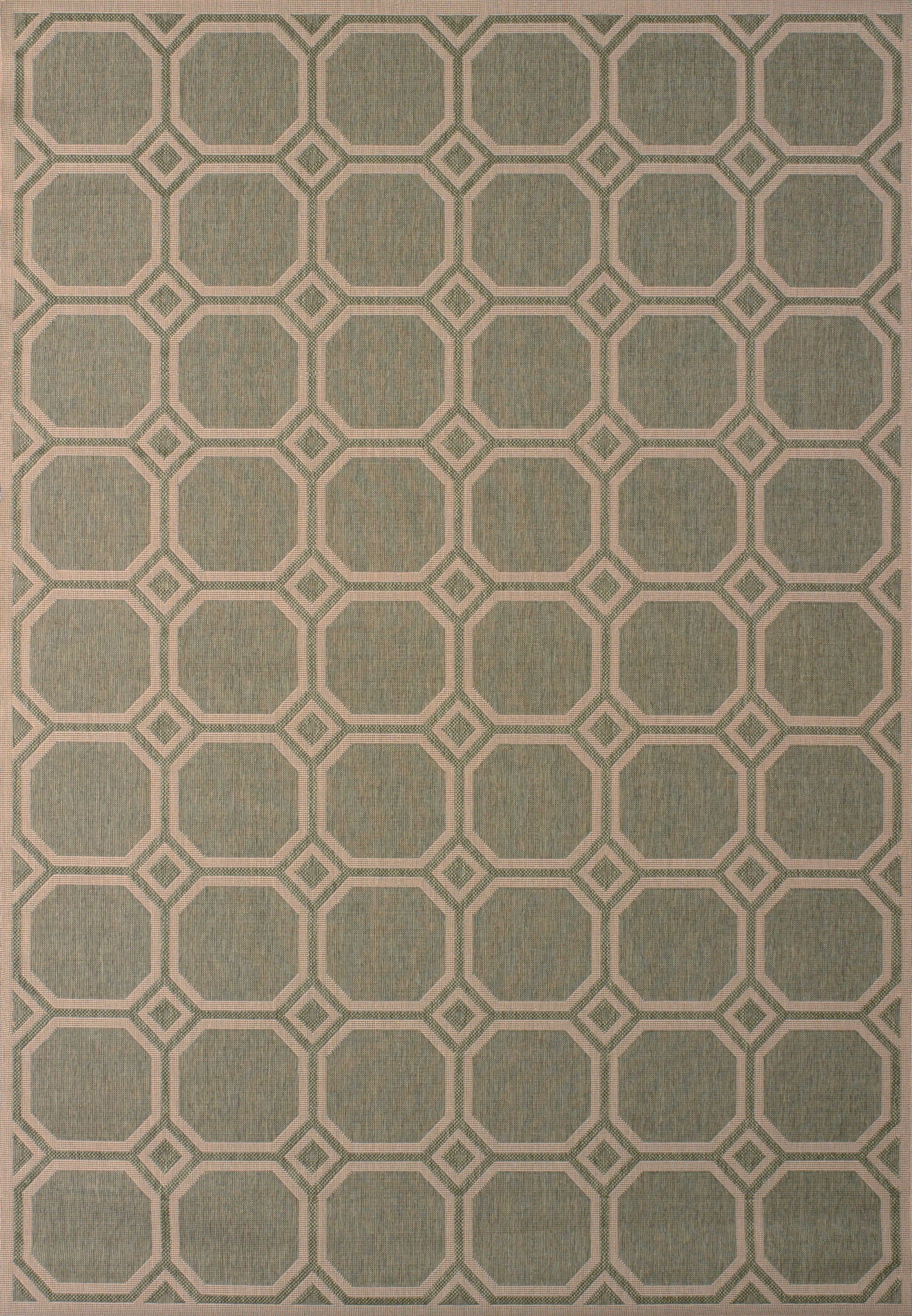 94" x 126" Green Polypropylene / Olefin Runner Rug