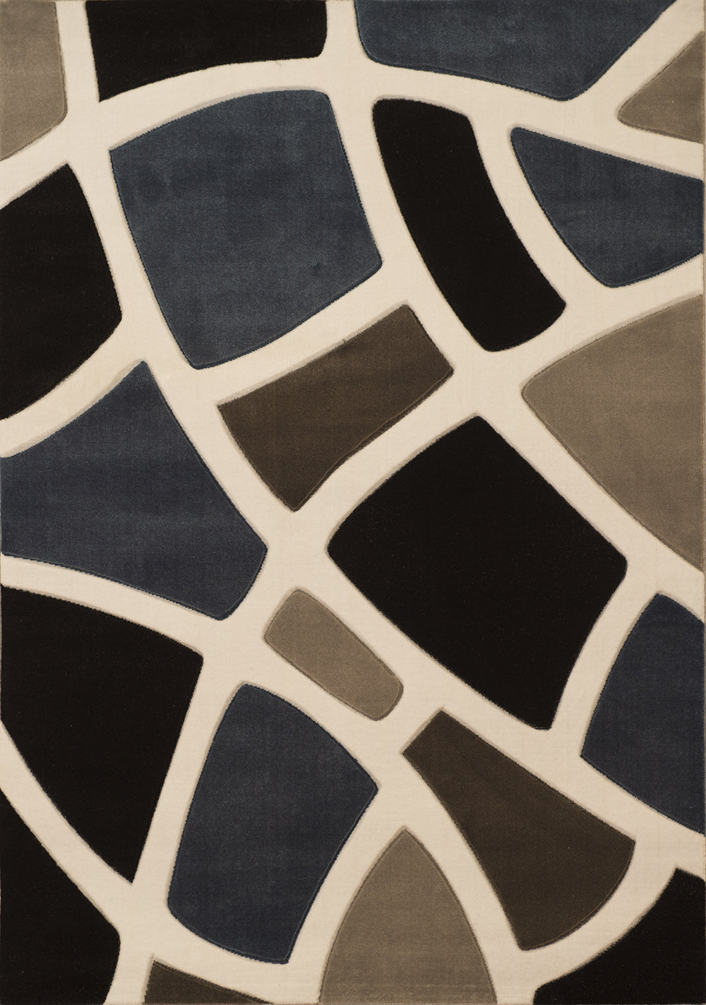 63" x 84" Denim Blue Polypropylene Area Rug