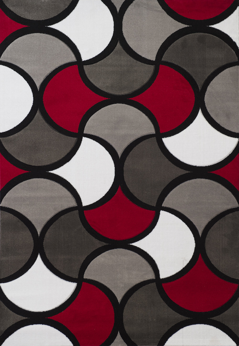 63" x 84" Red Polypropylene Area Rug