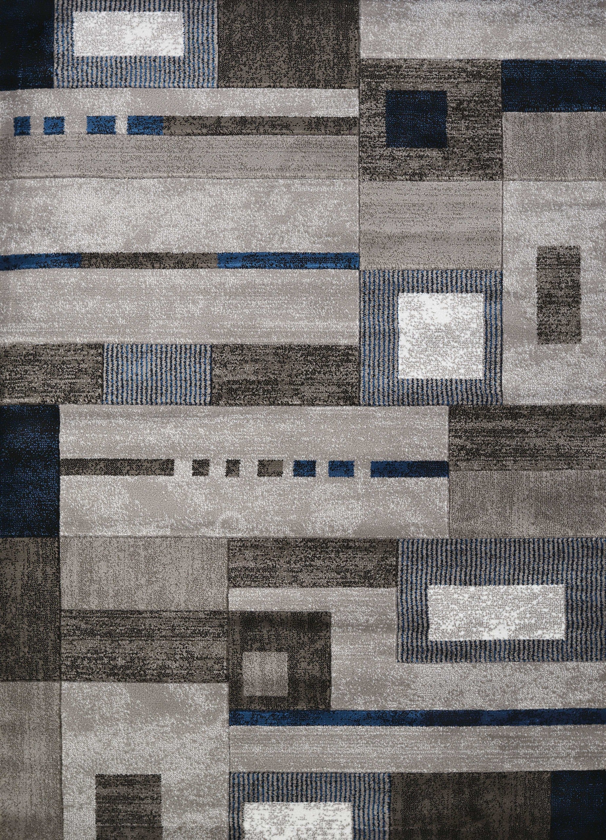 63" x 84" Denim Blue Polypropylene Area Rug
