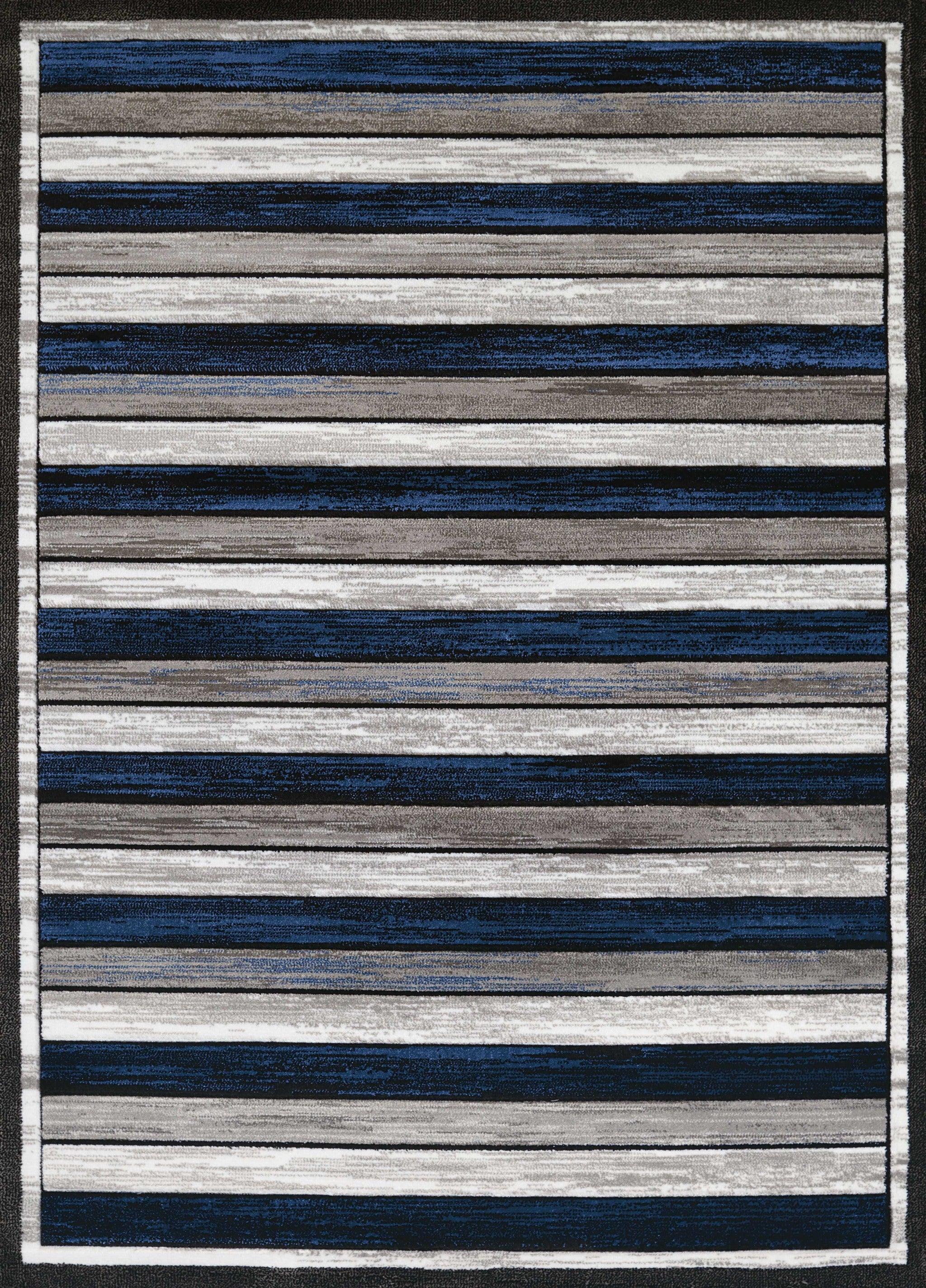 23" x 82" Denim Blue Polypropylene Runner Rug