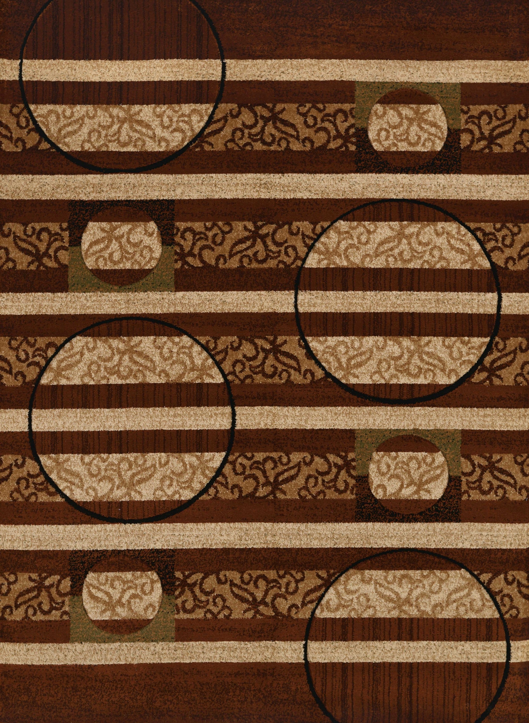 63" x 84" Brown Polypropylene Area Rug