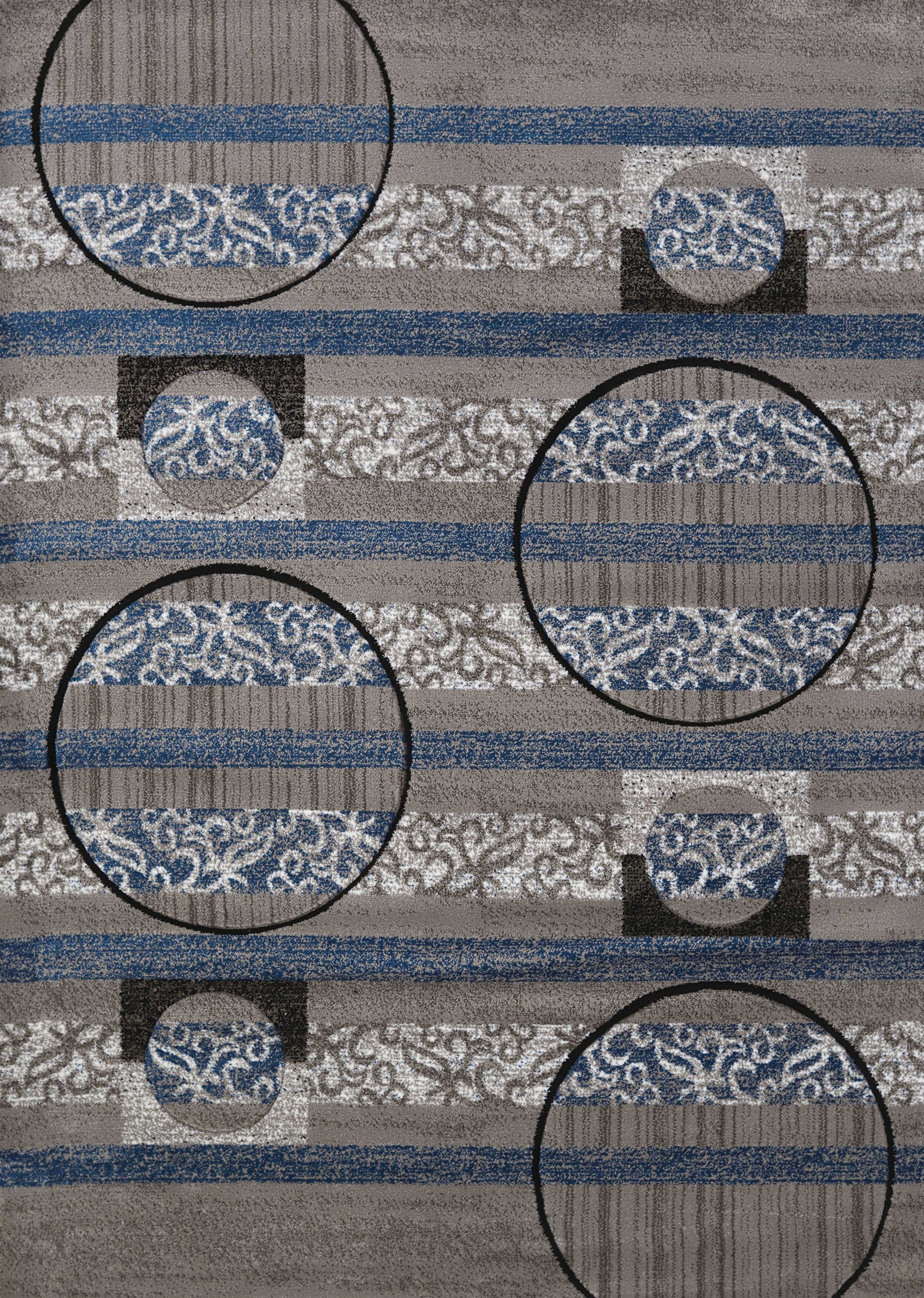 94" x 126" Grey Polypropylene Oversize Rug