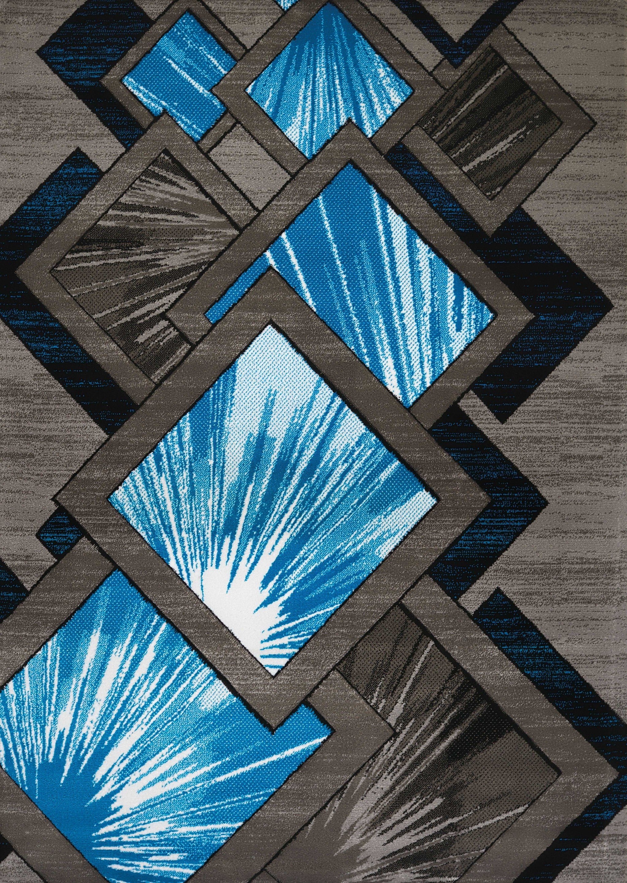 63" x 84" Aqua Polypropylene Area Rug