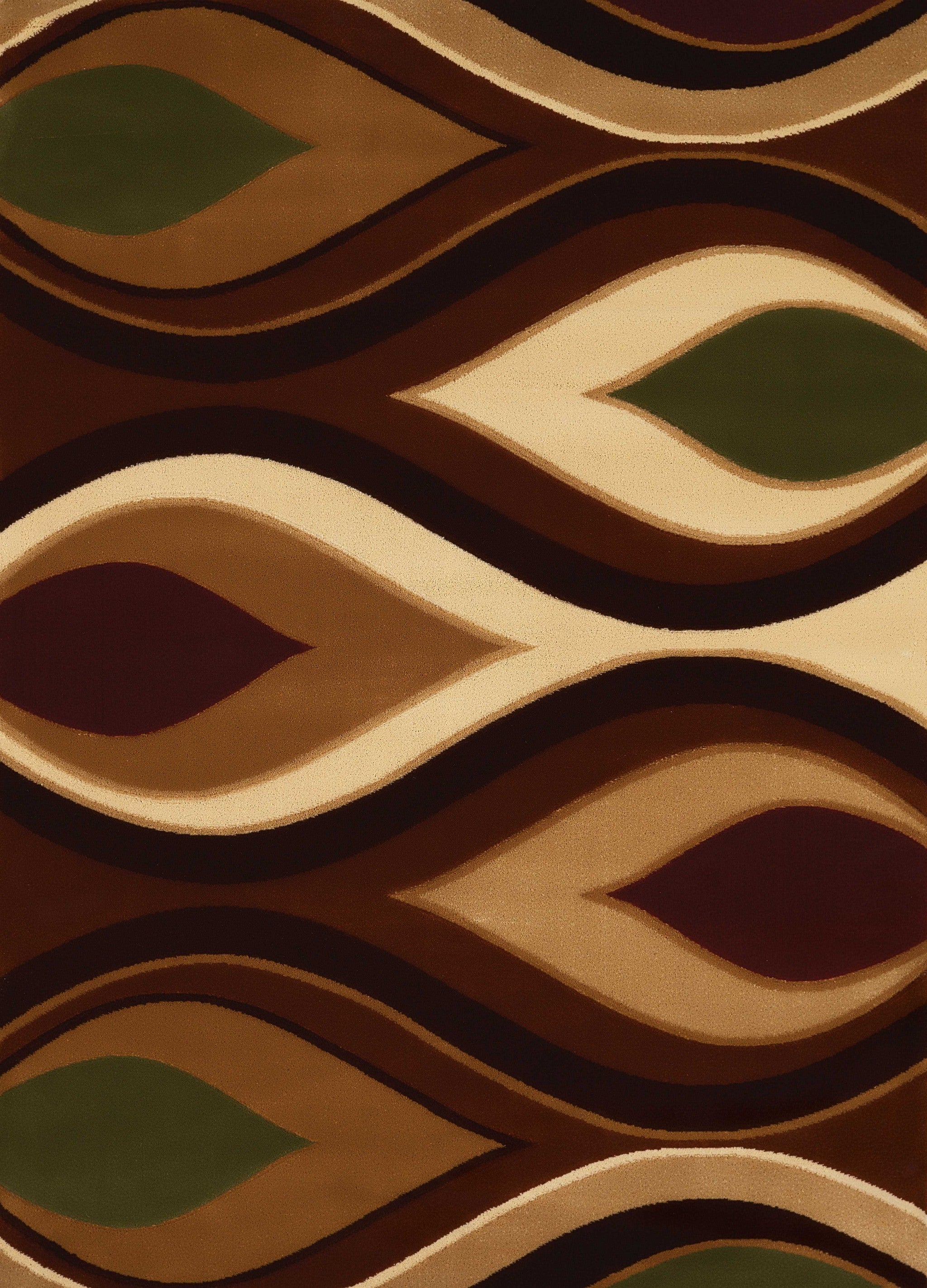 63" x 84" Brown Polypropylene Area Rug