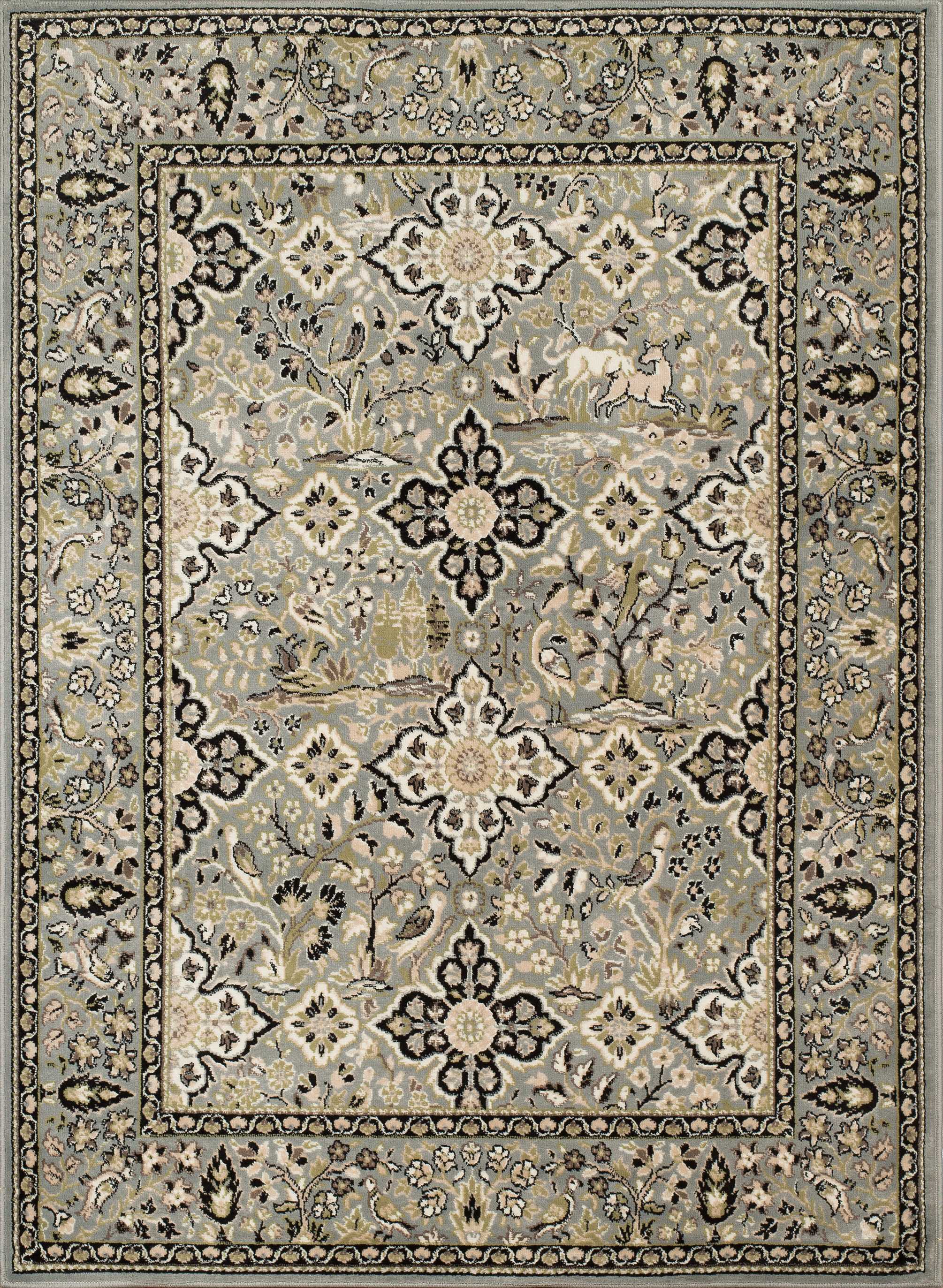 94" x 126" Blue / Grey Olefin Oversize Rug