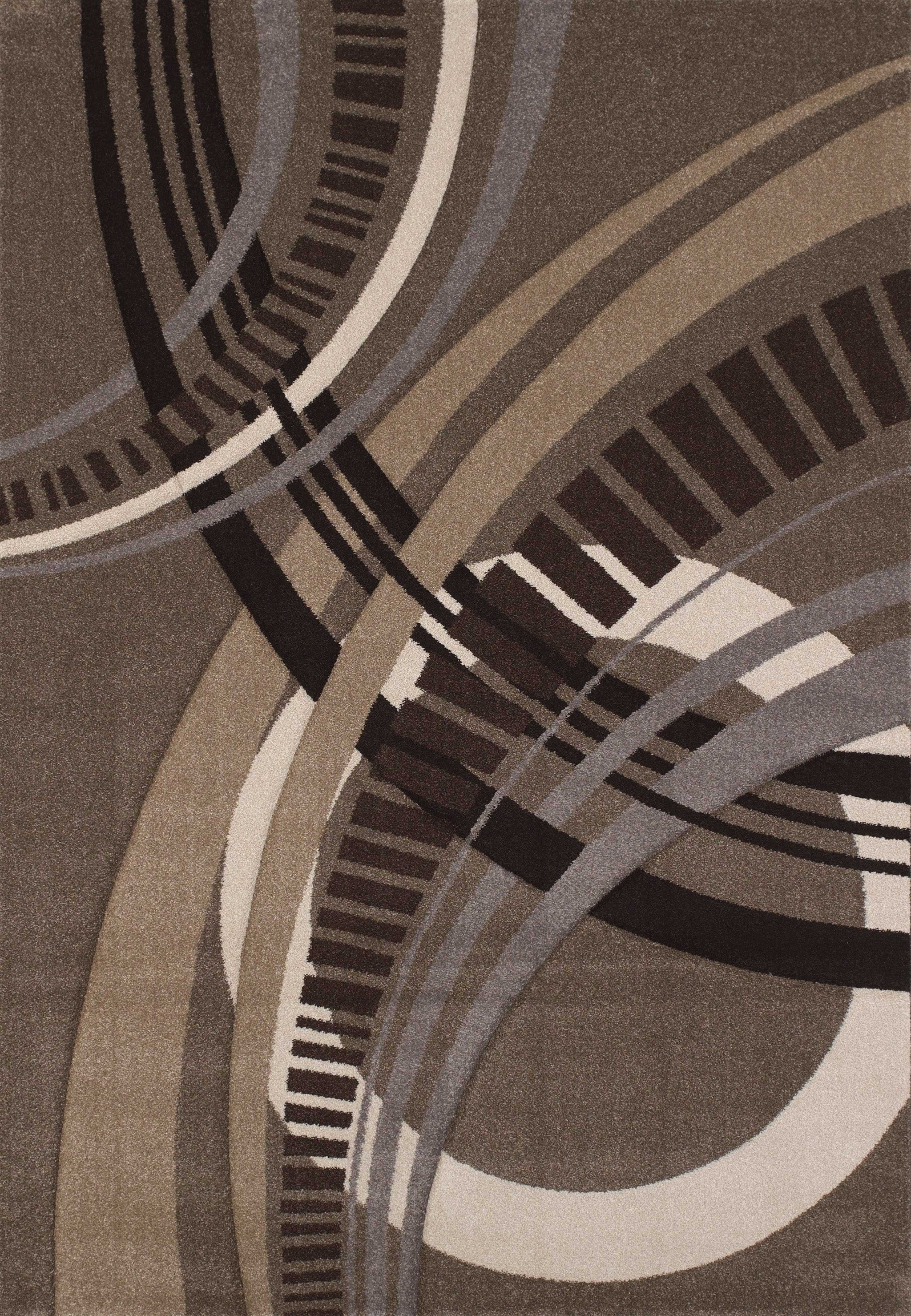 61" x 90" Stone Polypropylene Area Rug