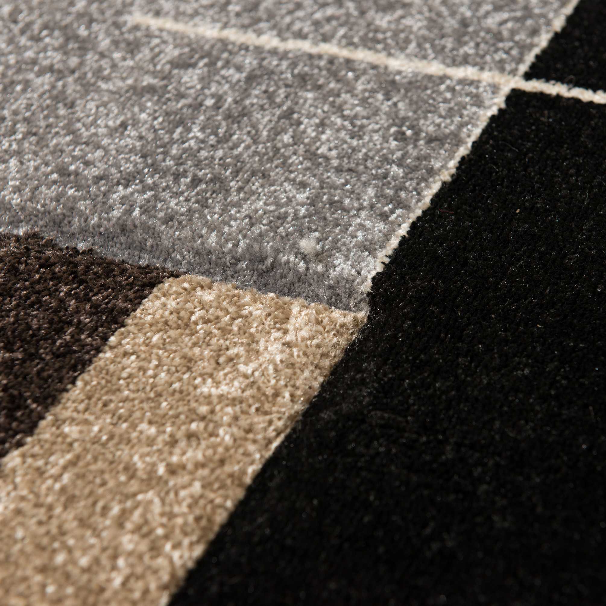 61" x 90" Black Polypropylene Area Rug