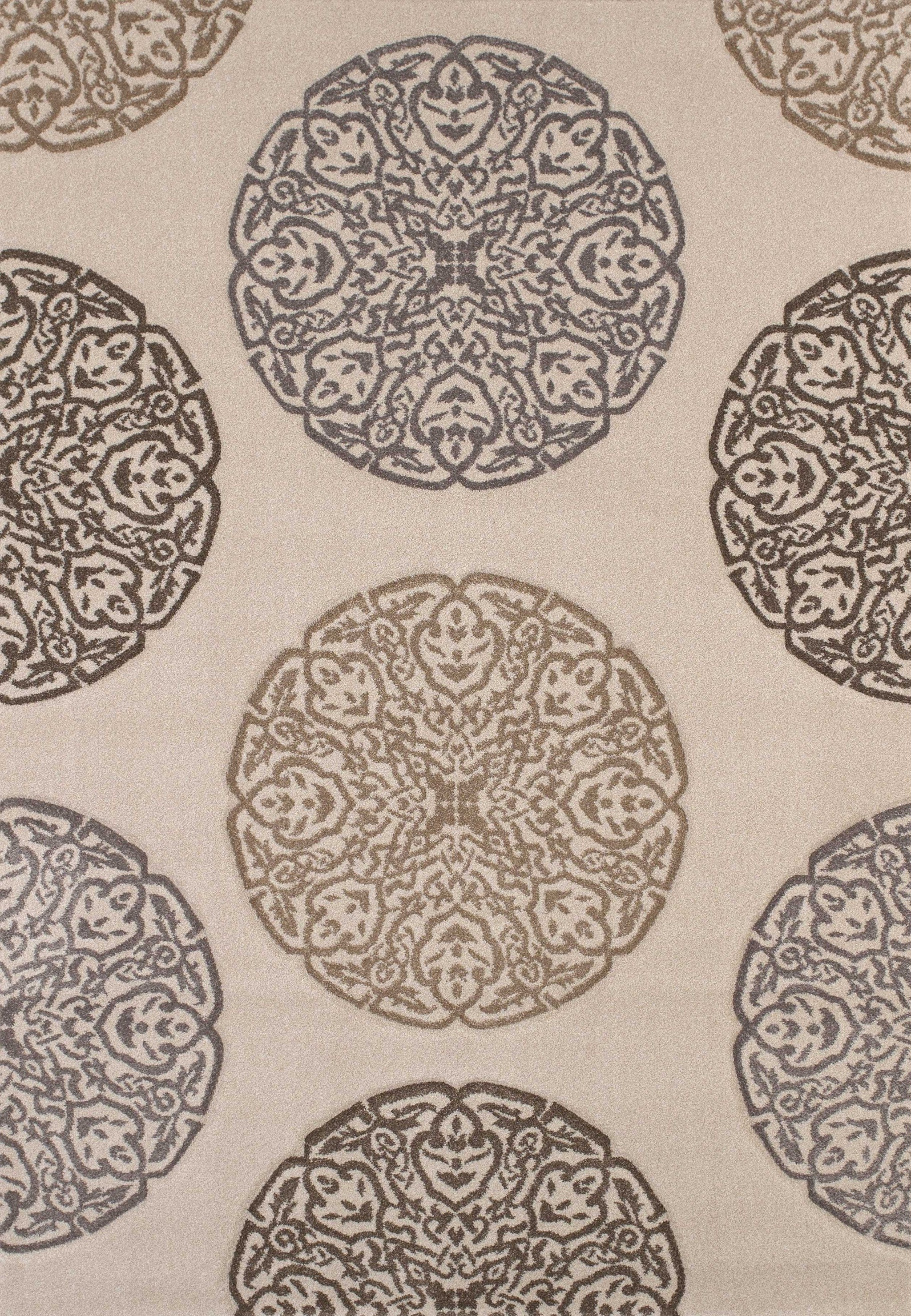 61" x 90" Cream Polypropylene Area Rug