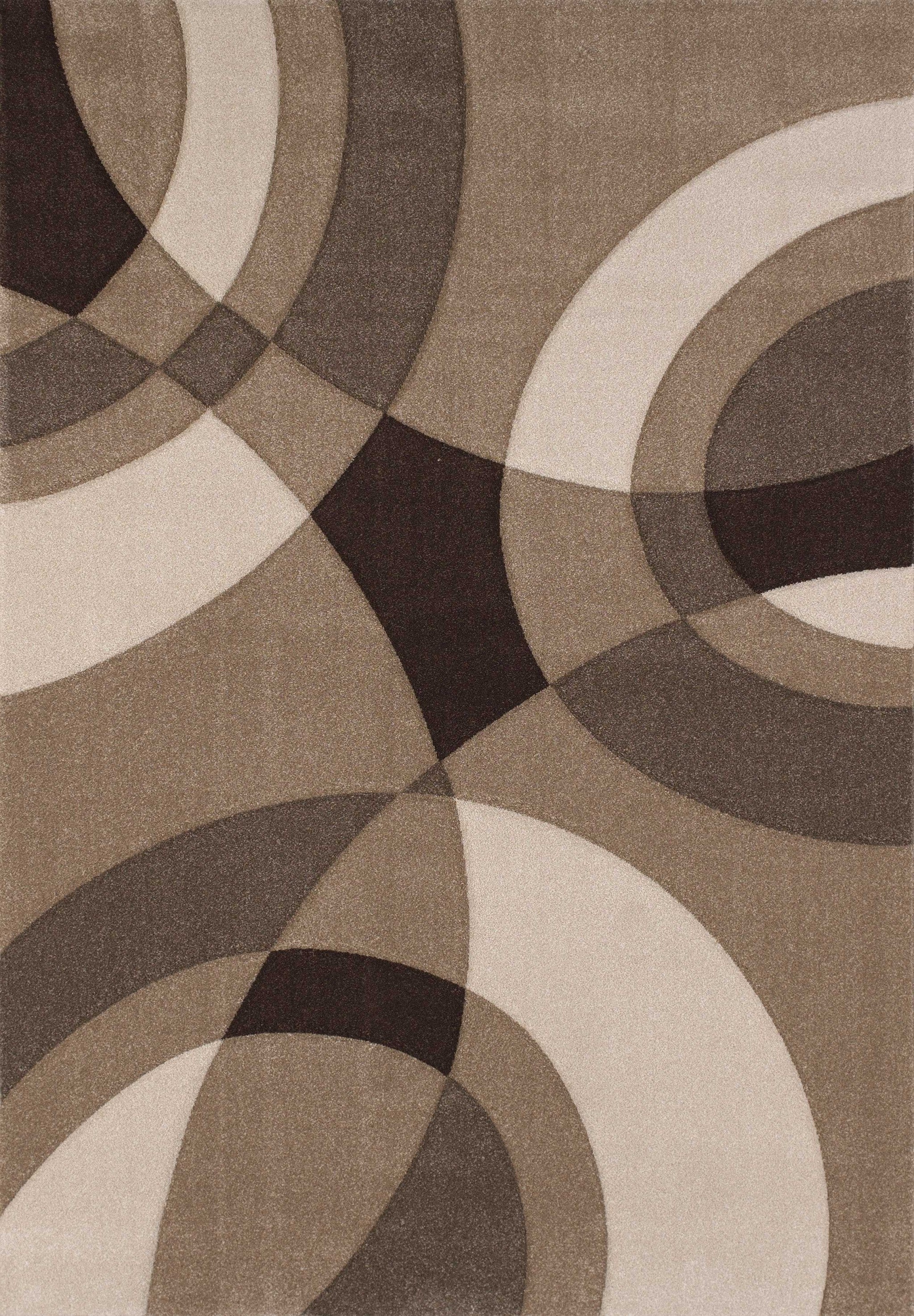 61" x 90" Beige Polypropylene Area Rug