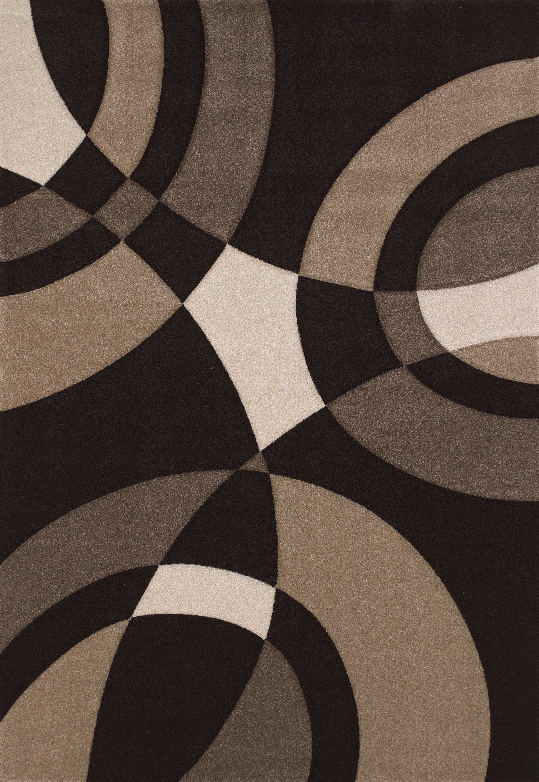 61" x 90" Black Polypropylene Area Rug