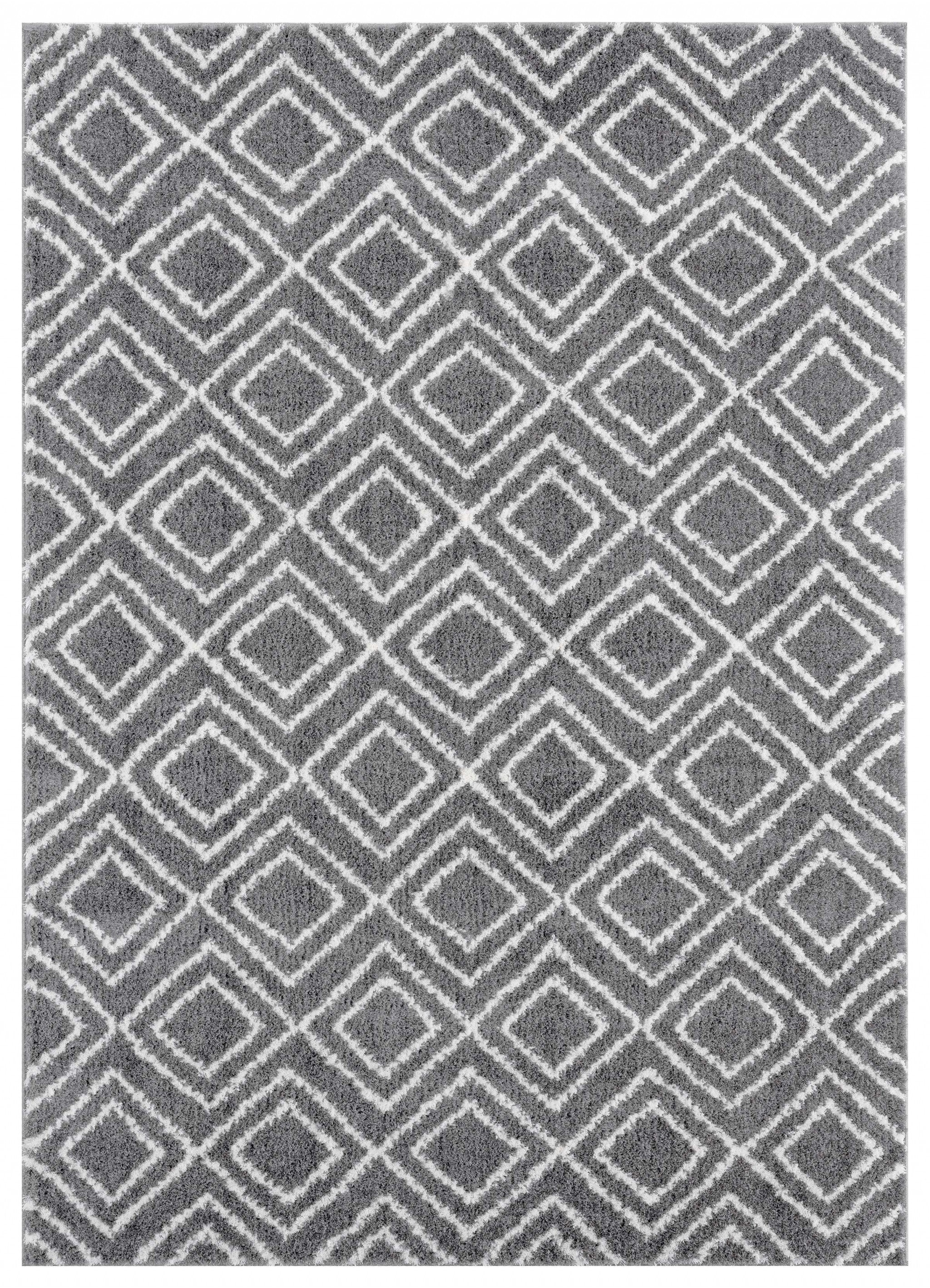 39" x 59" Grey Microfiber Polyester Mat Rug