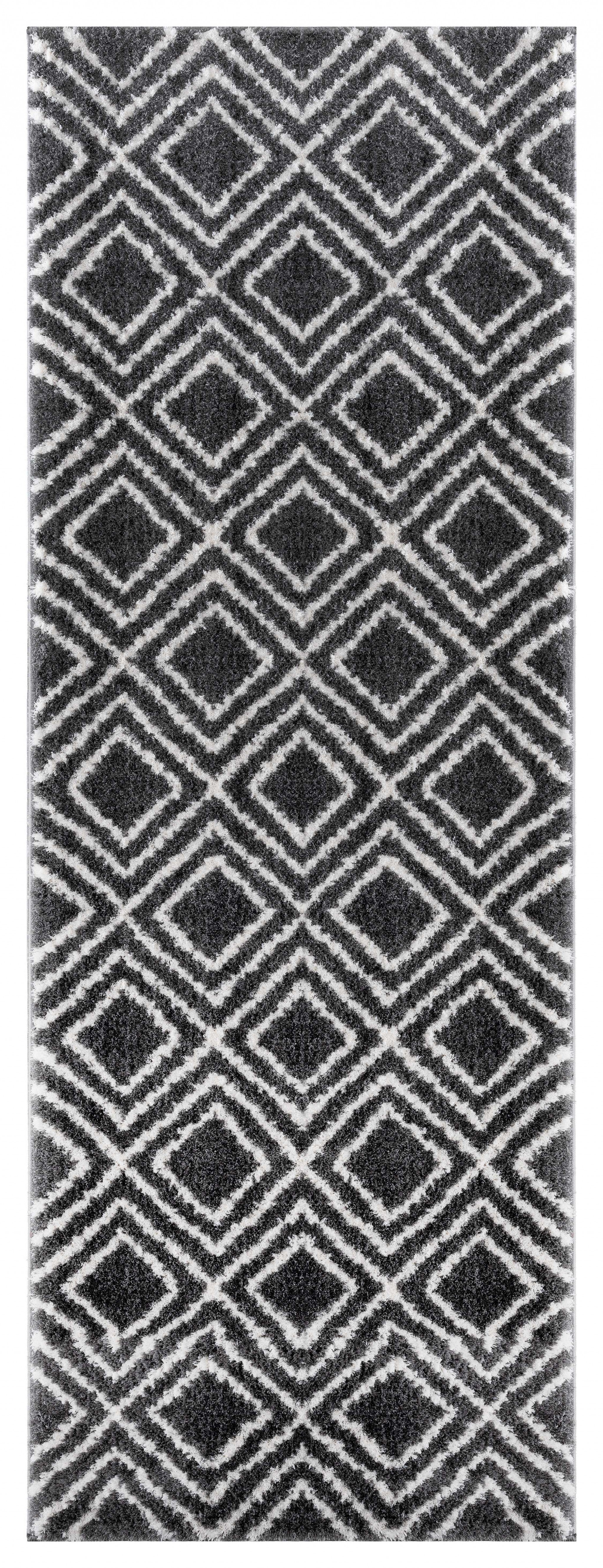 31" x 86" Smoke Microfiber Polyester Runner Rug