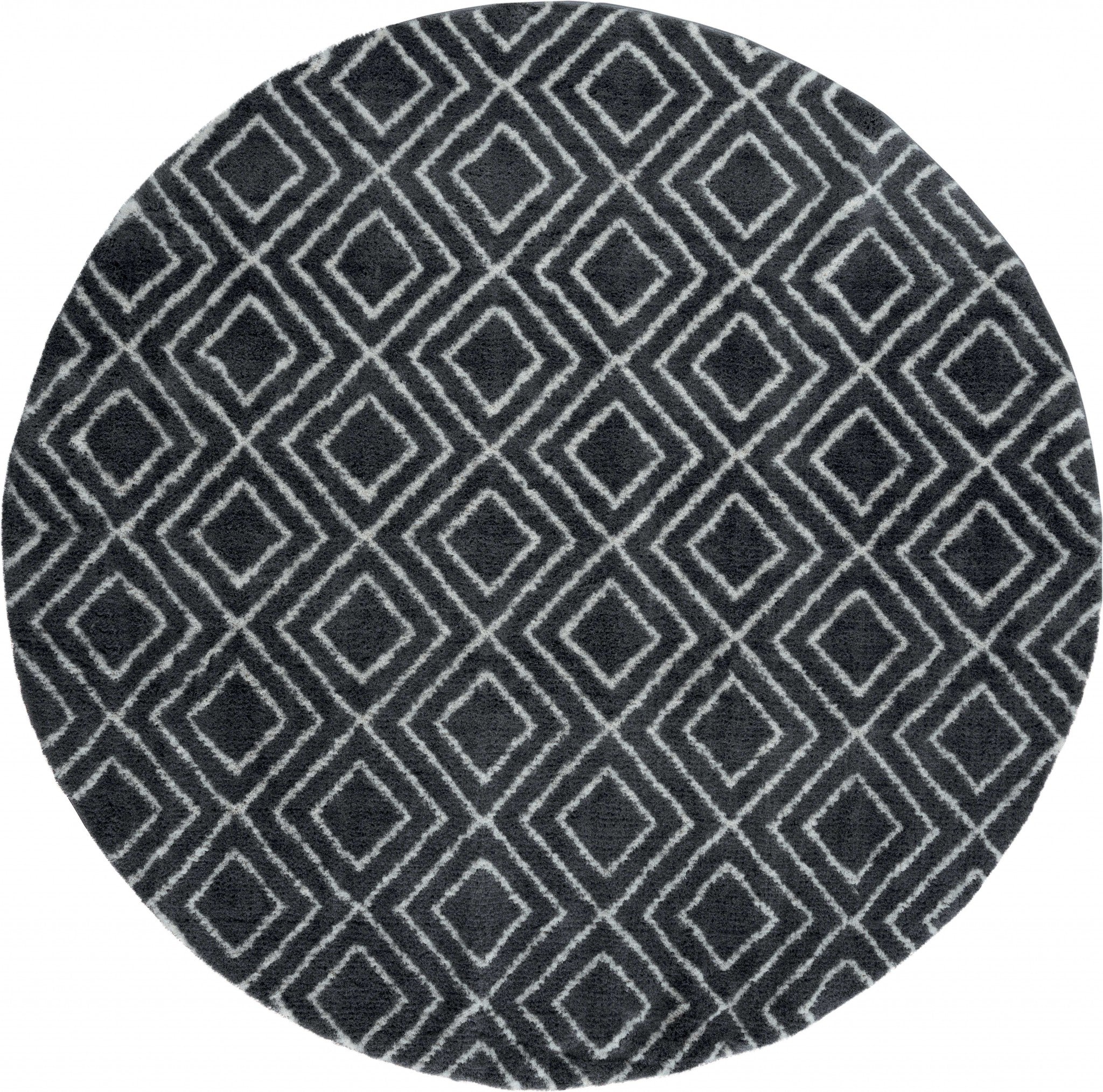 94" x 94" Smoke Microfiber Polyester Round Rug