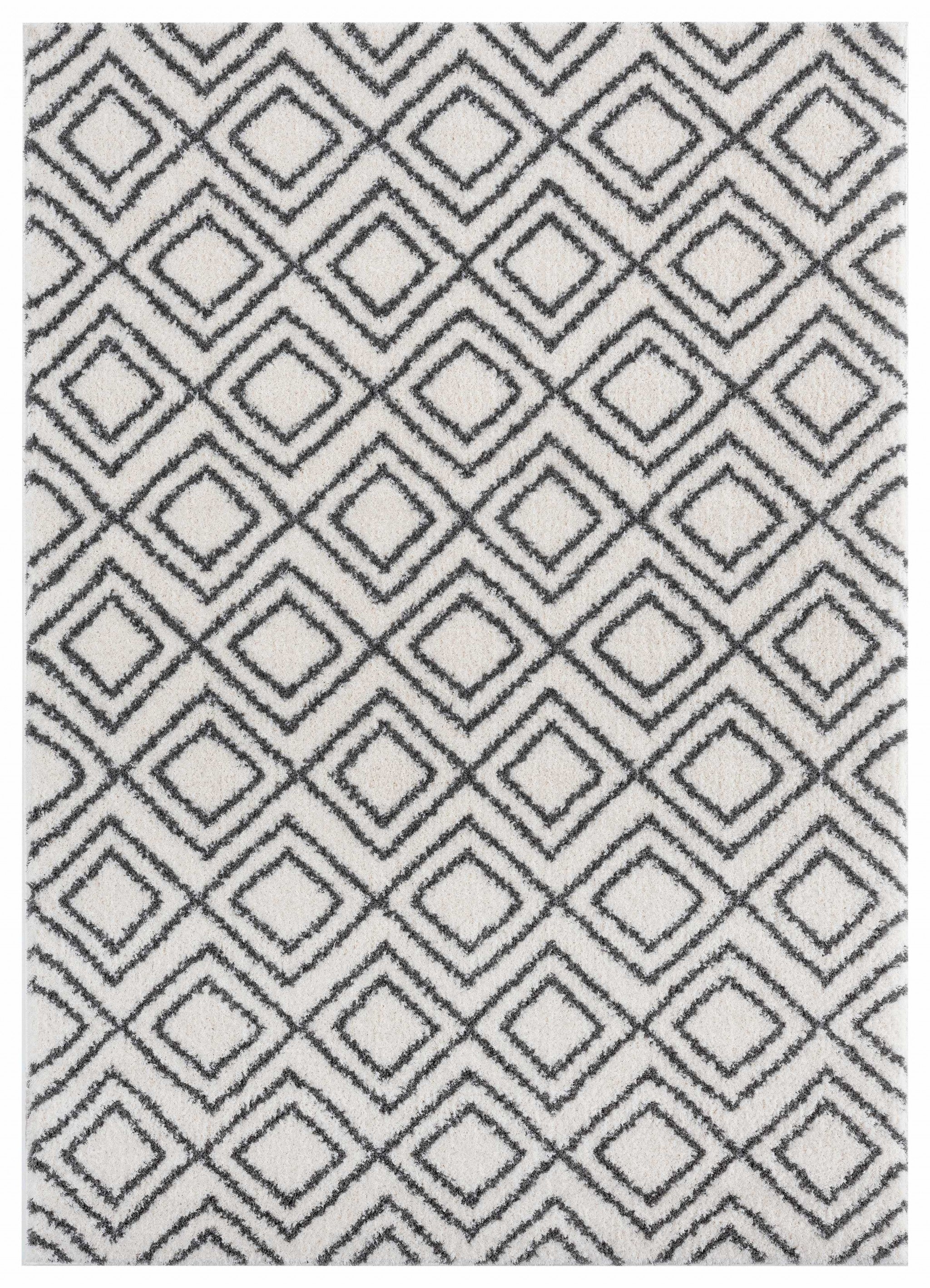 23" x 36" White Microfiber Polyester Accent Rug