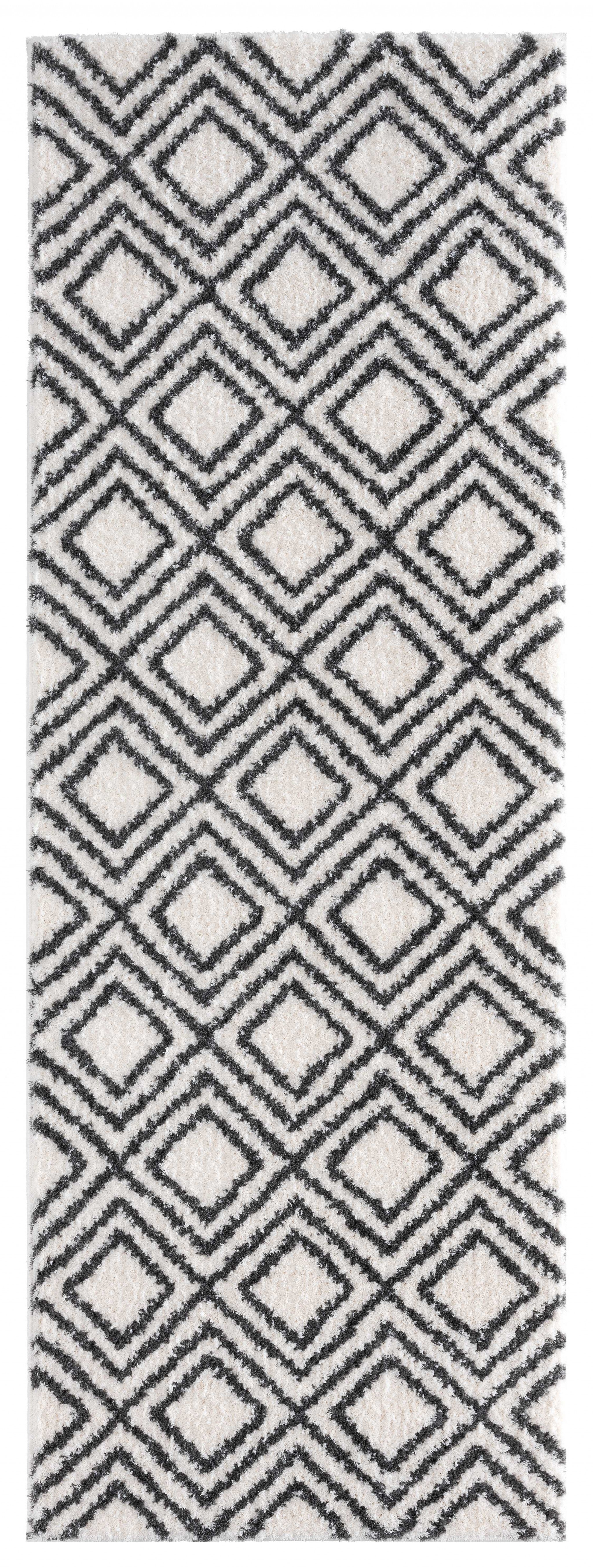31" x 86" White Microfiber Polyester Runner Rug