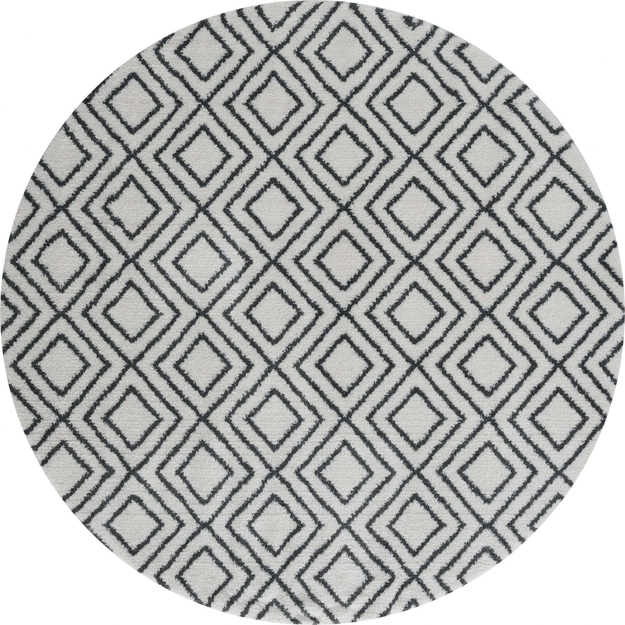94" x 94" White Microfiber Polyester Round Rug