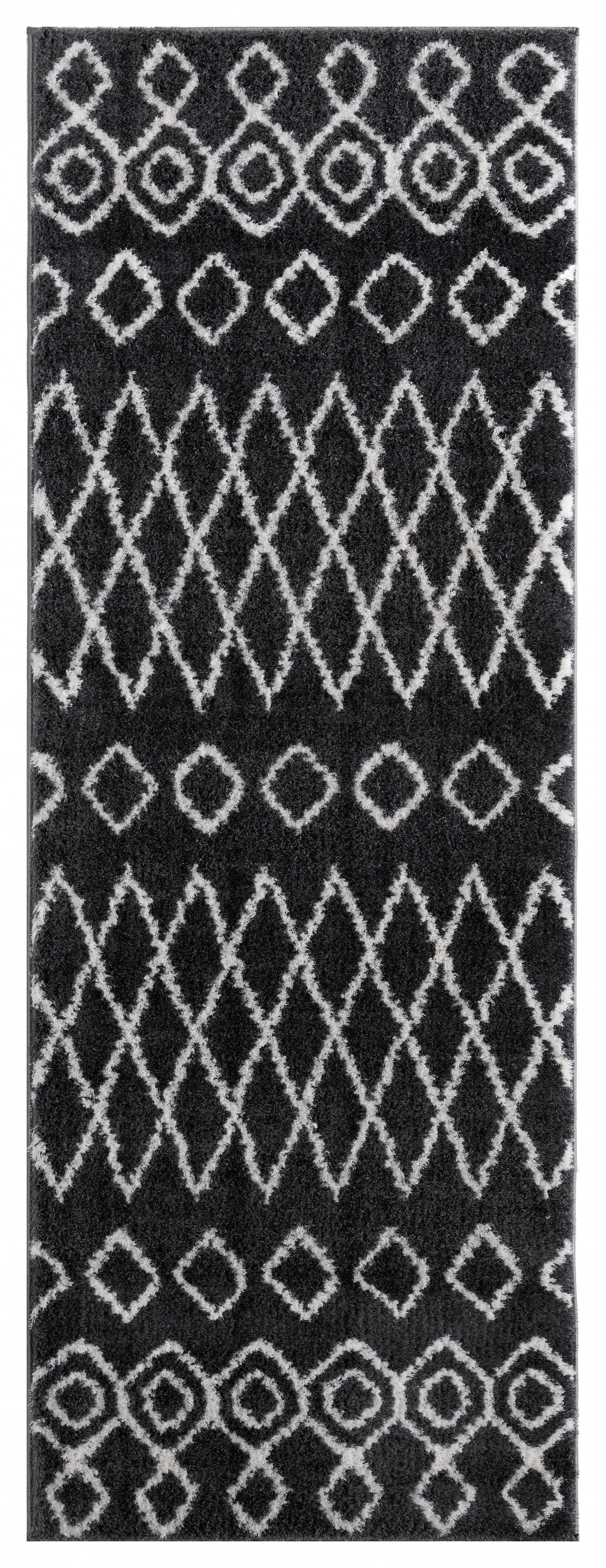31" x 86" Smoke Microfiber Polyester Runner Rug