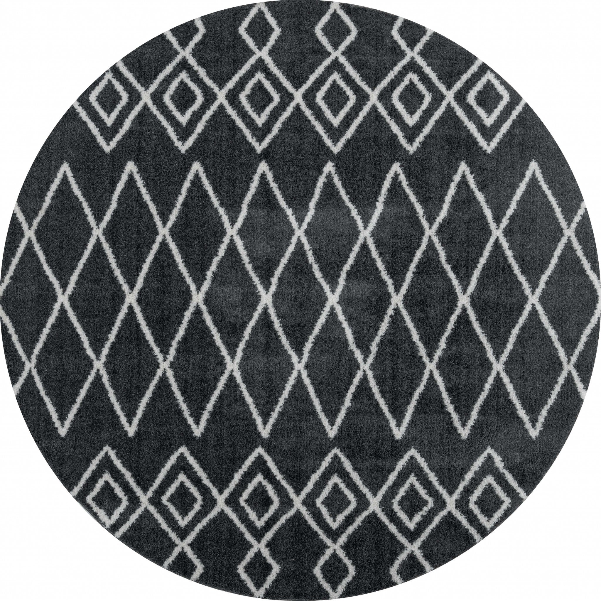 94" x 94" Smoke Microfiber Polyester Round Rug