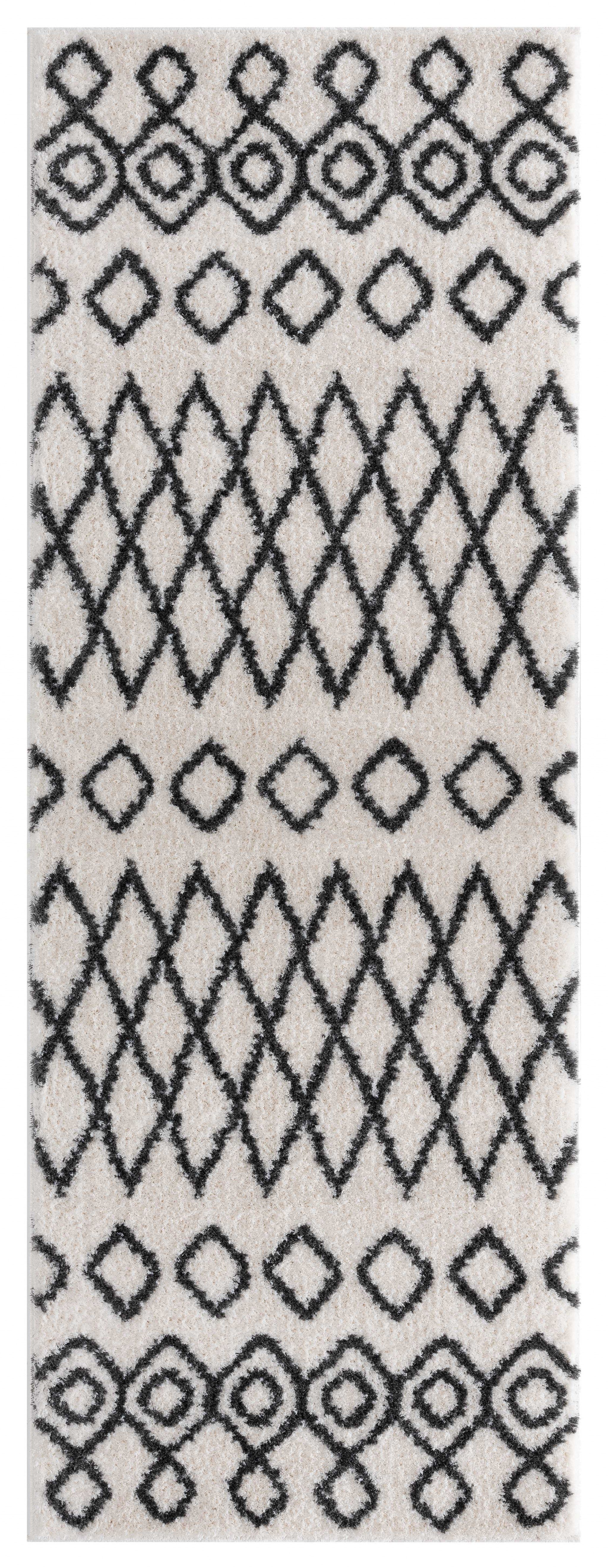 31" x 86" White Microfiber Polyester Runner Rug