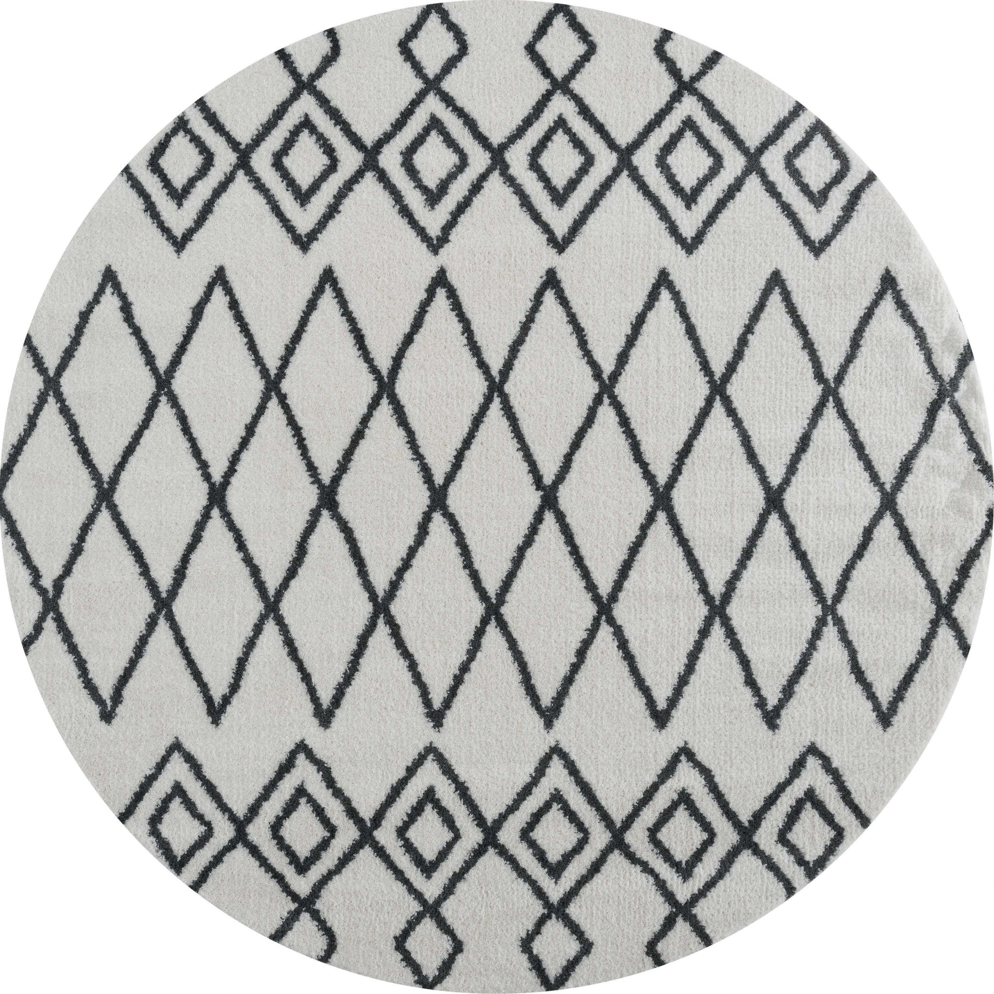 94" x 94" White Microfiber Polyester Round Rug