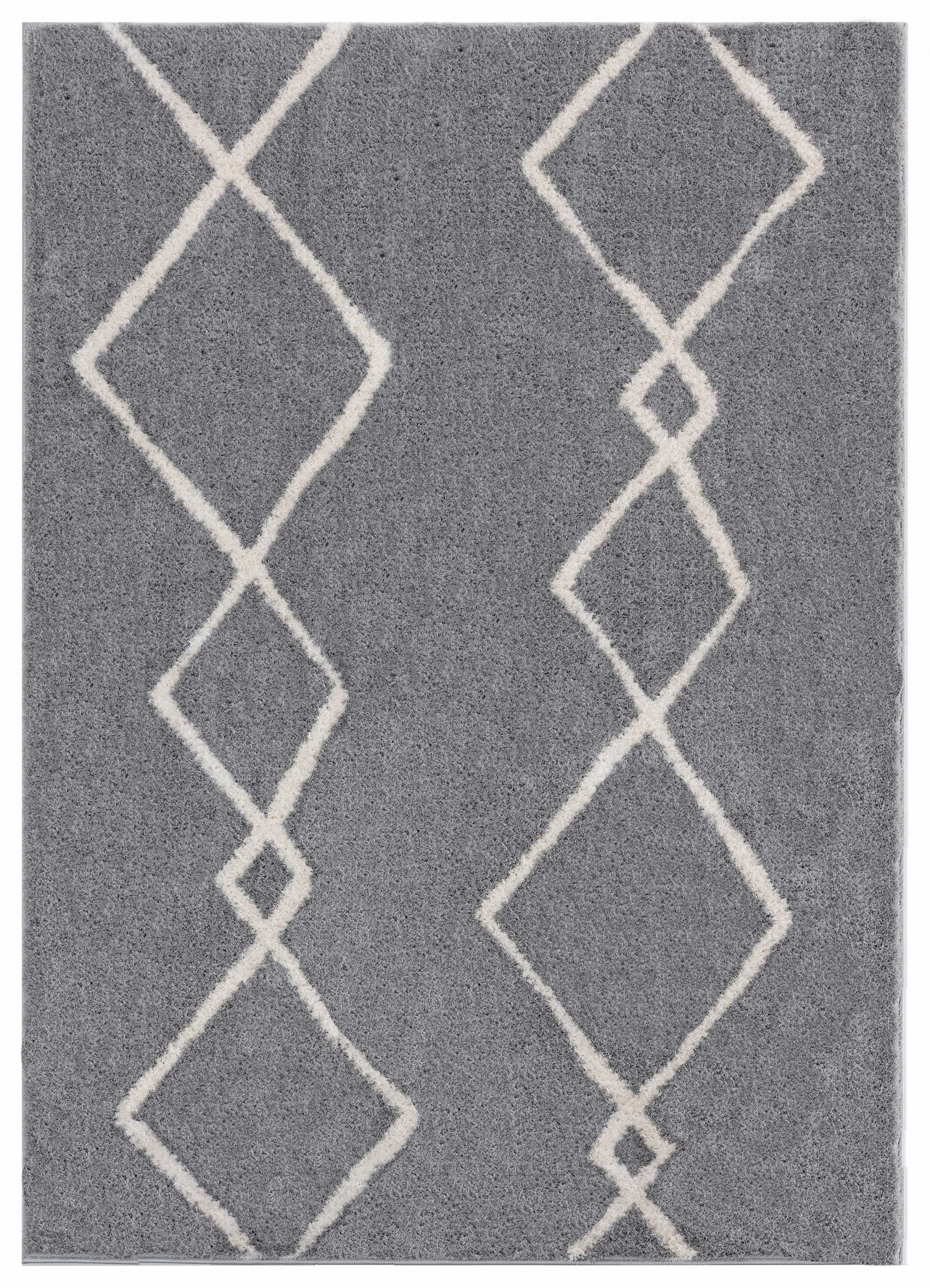 39" x 59" Grey Microfiber Polyester Mat Rug