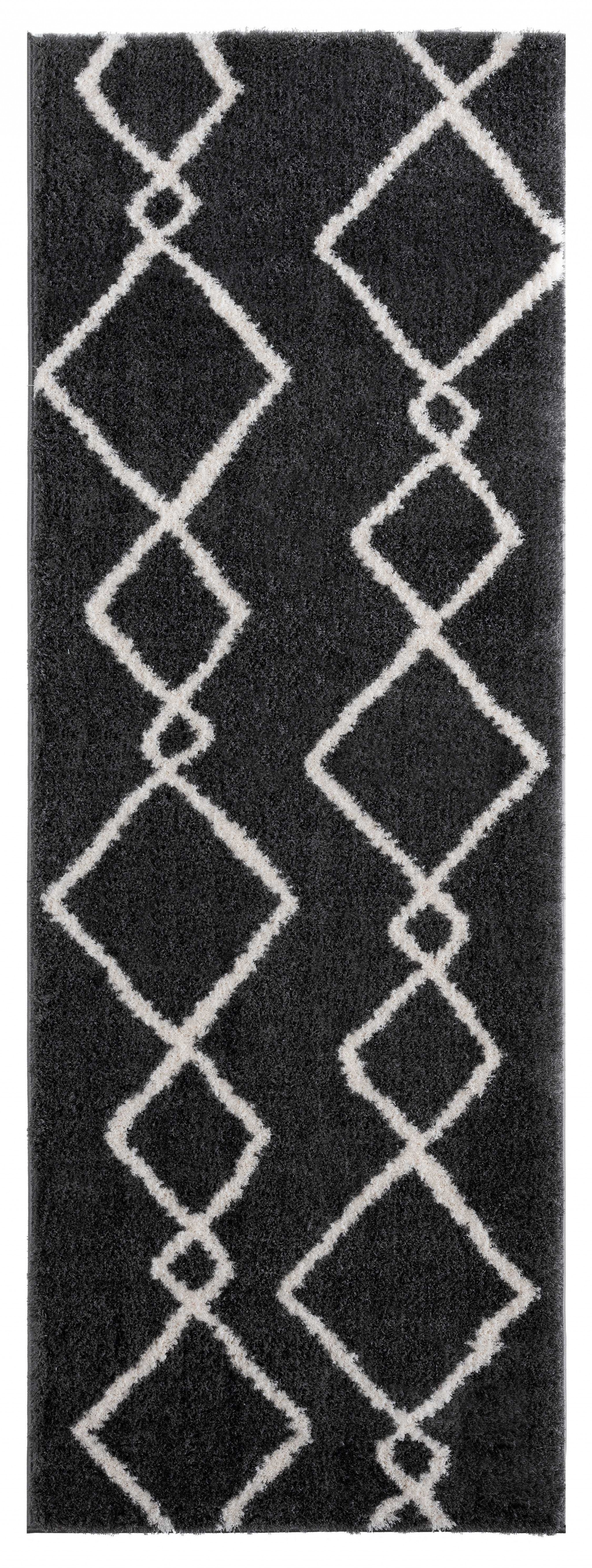 31" x 86" Smoke Microfiber Polyester Runner Rug
