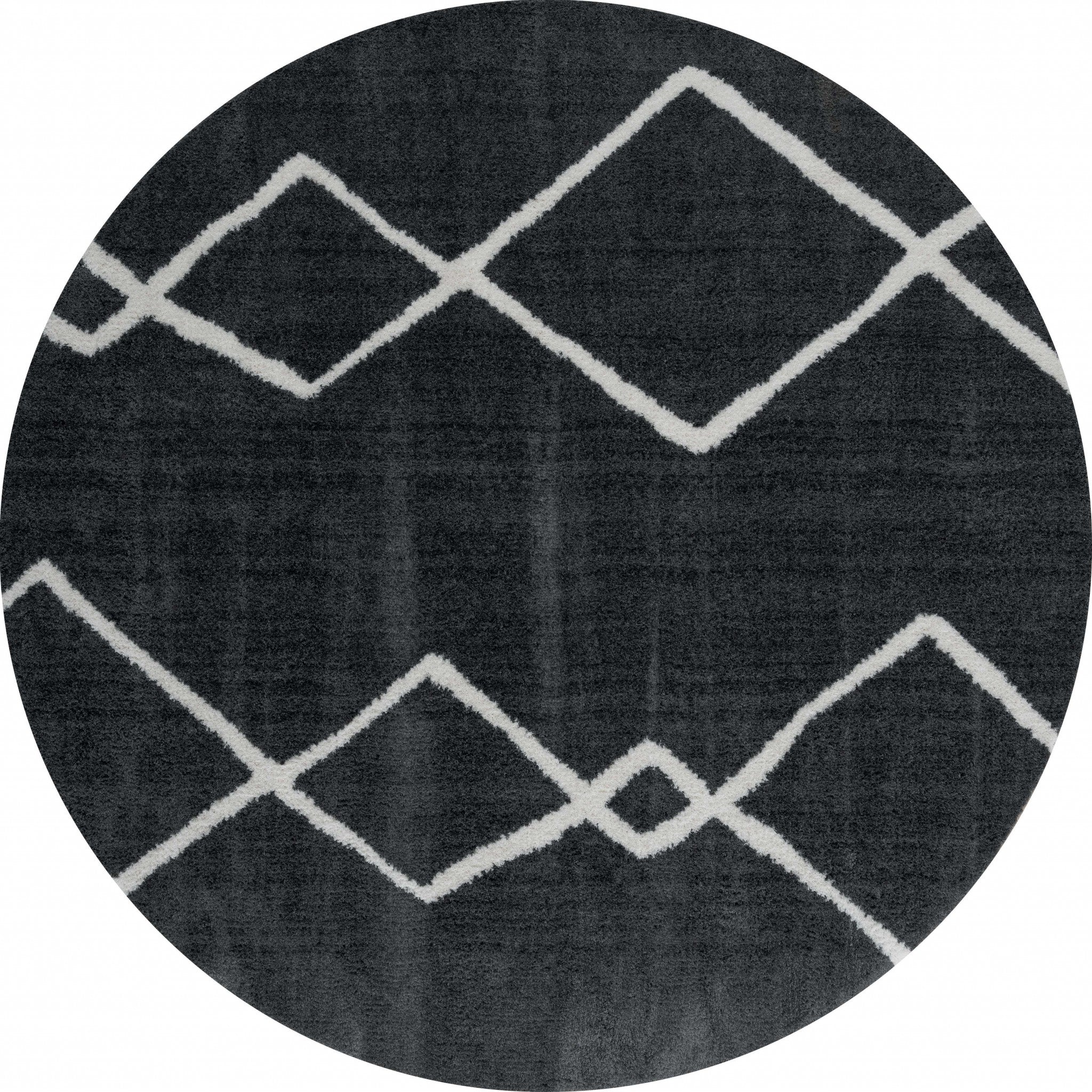 94" x 94" Smoke Microfiber Polyester Round Rug