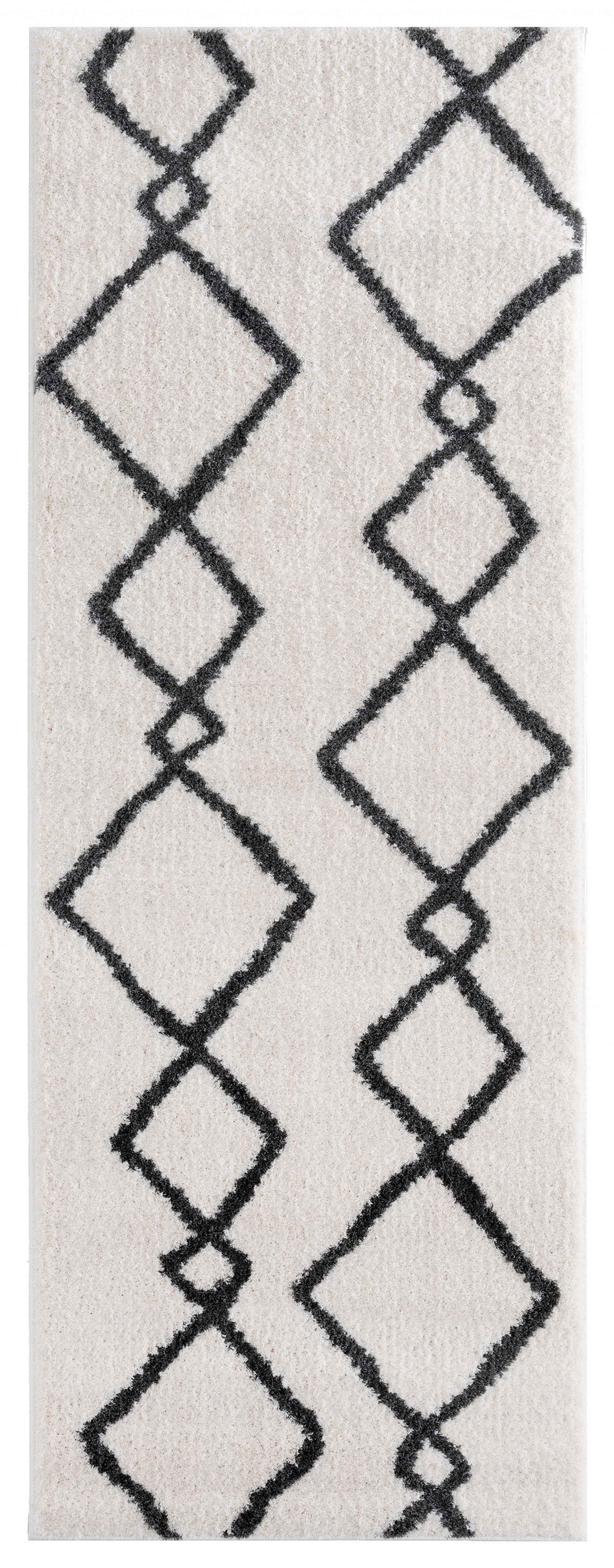 31" x 86" White Microfiber Polyester Runner Rug