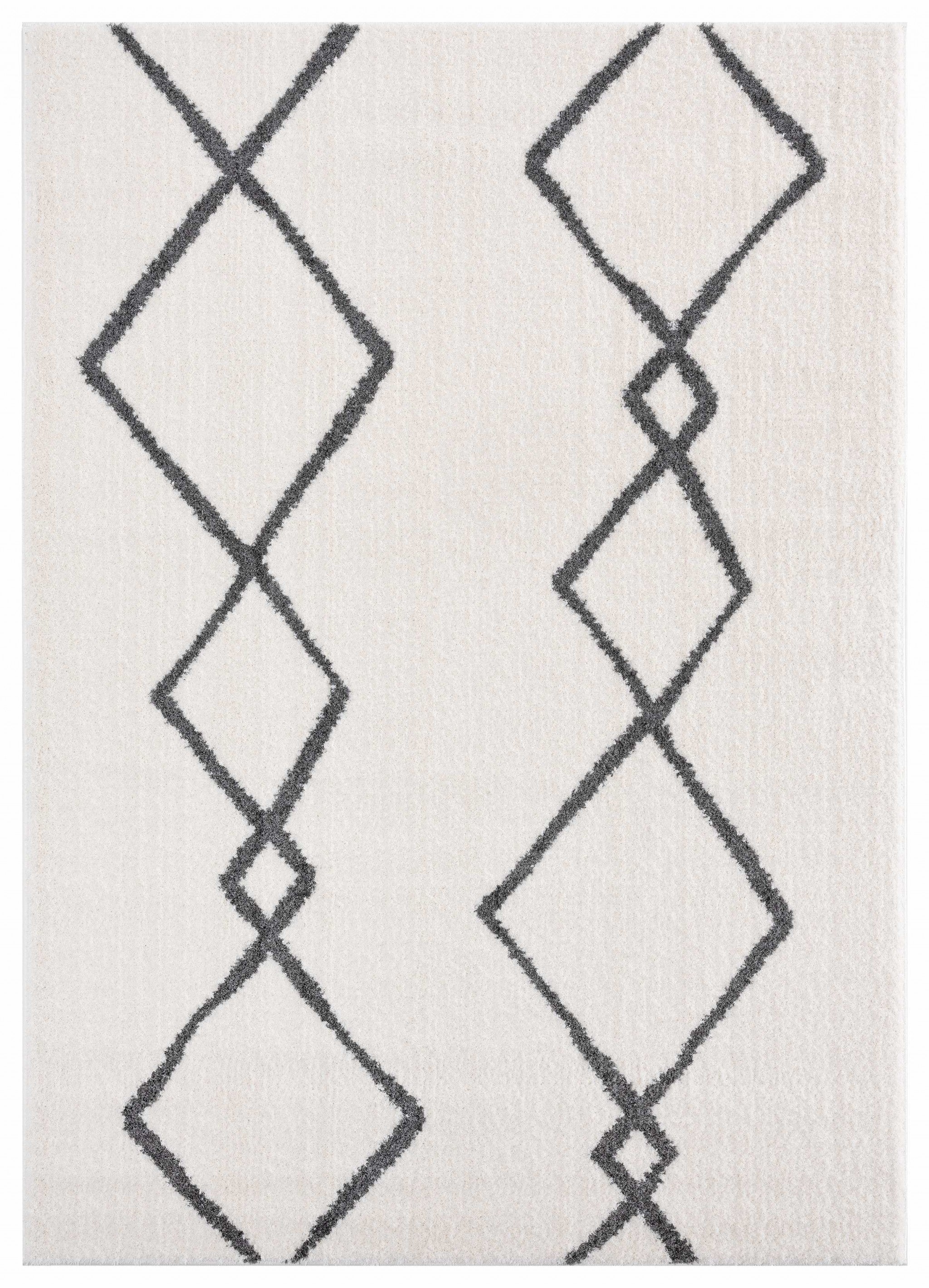 63" x 86" White Microfiber Polyester Area Rug