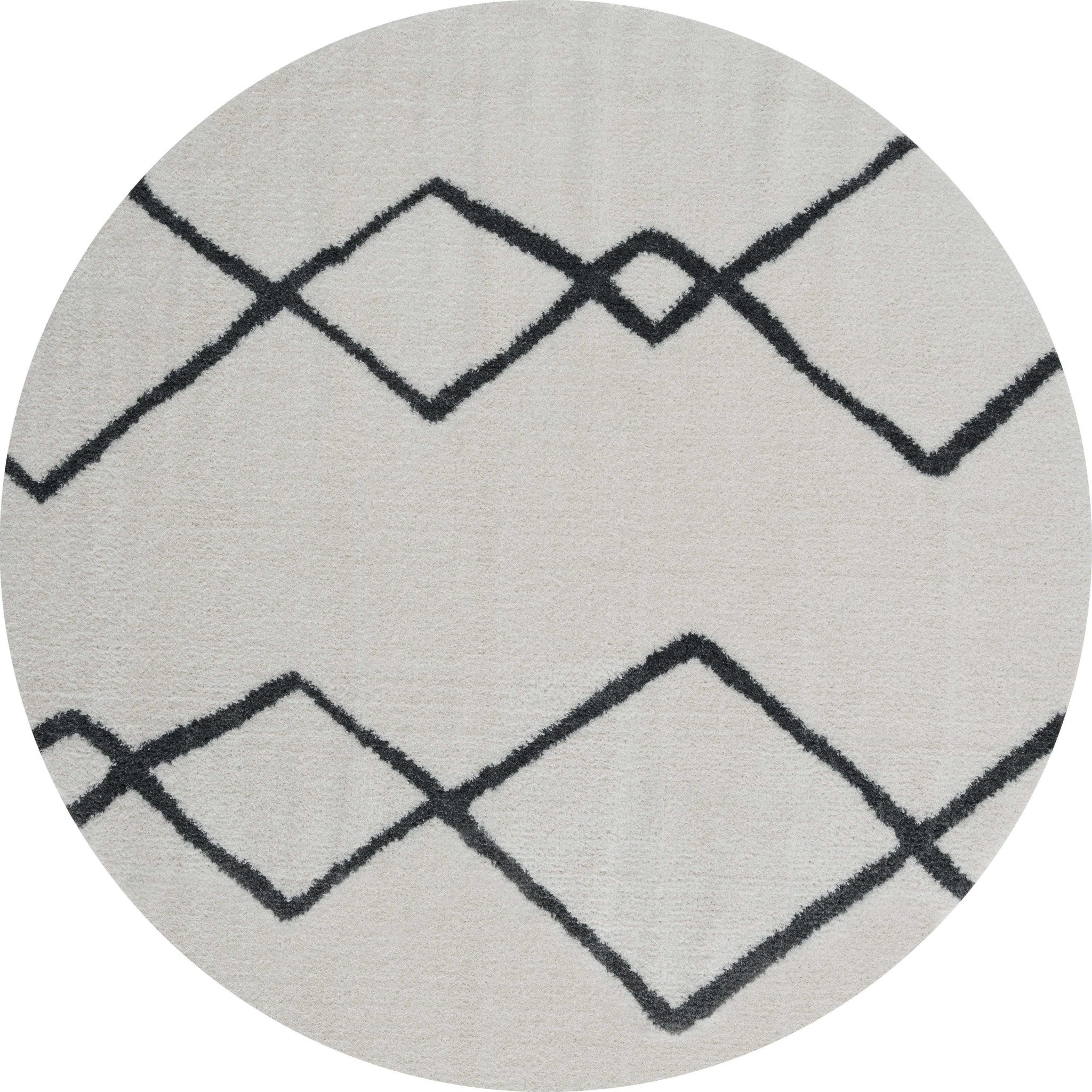 94" x 94" White Microfiber Polyester Round Rug
