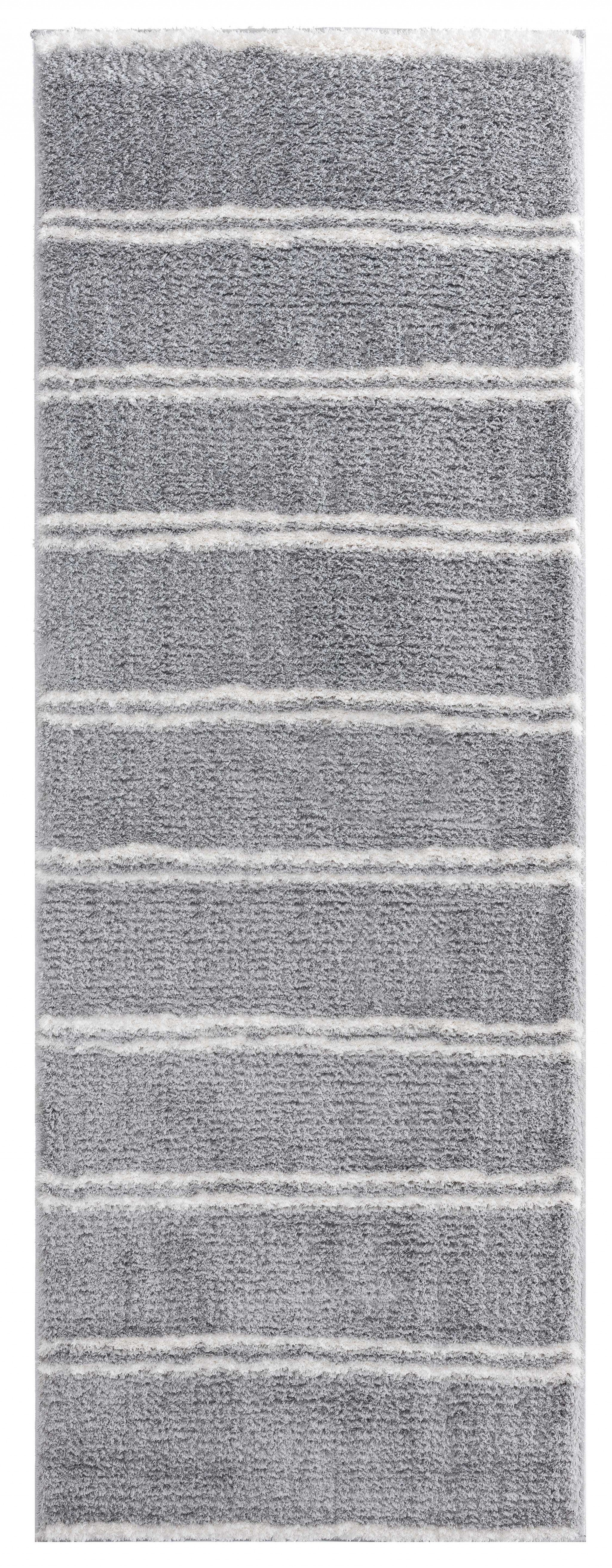 31" x 86" Grey Microfiber Polyester Runner Rug