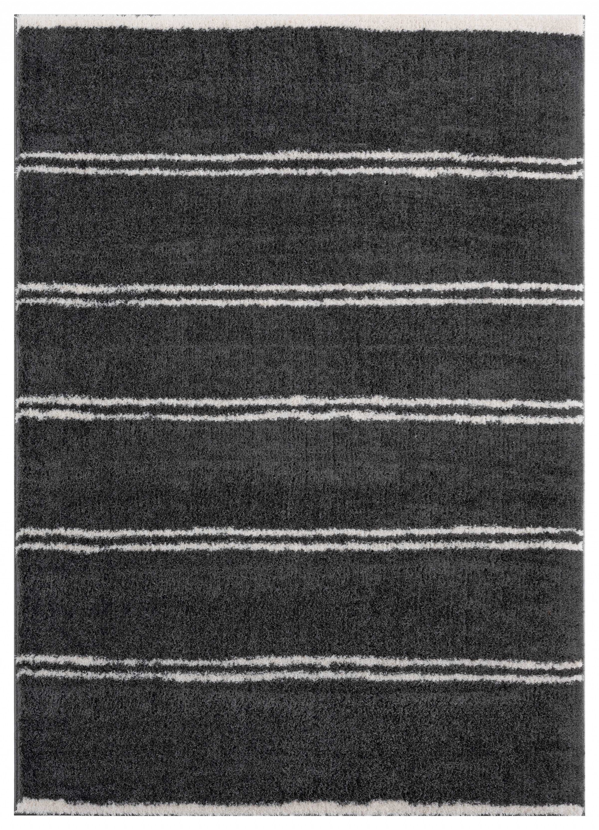 23" x 36" Smoke Microfiber Polyester Accent Rug