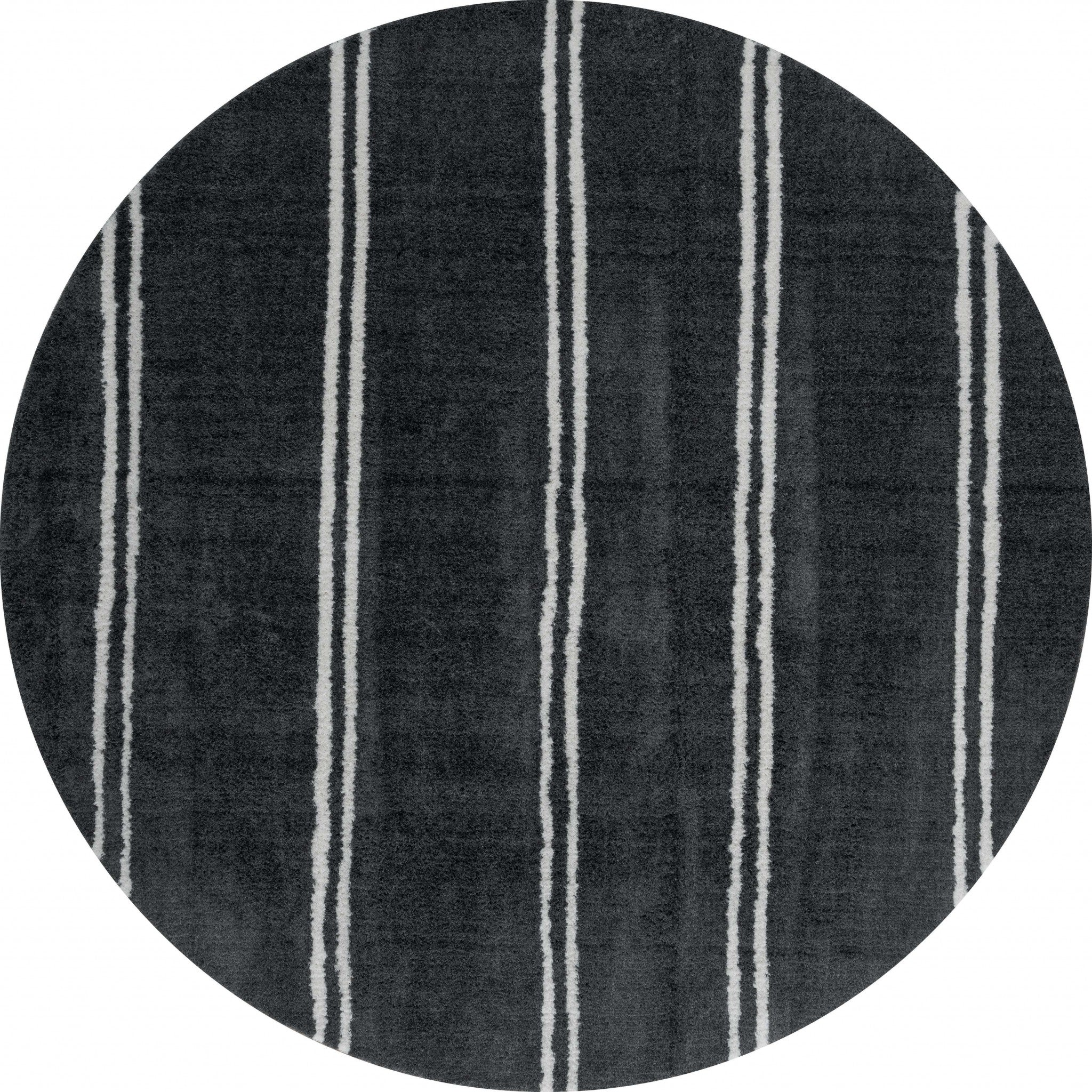 94" x 94" Smoke Microfiber Polyester Round Rug