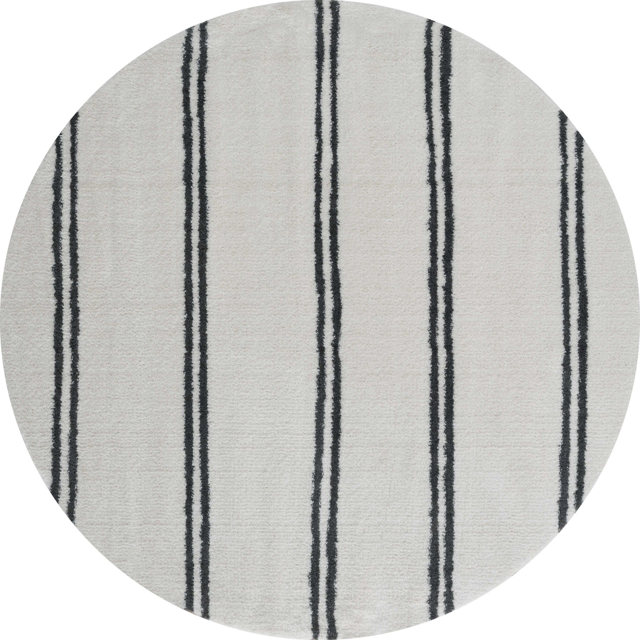94" x 94" White Microfiber Polyester Round Rug