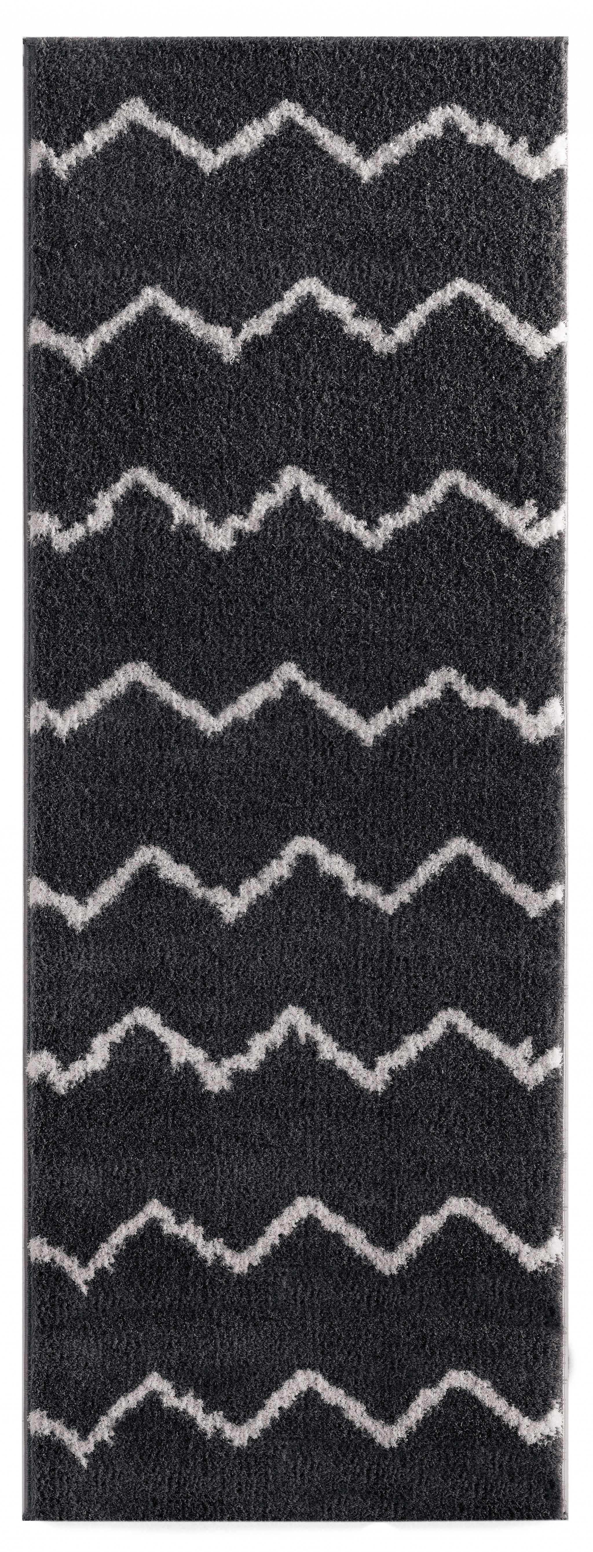 31" x 86" Smoke Microfiber Polyester Runner Rug