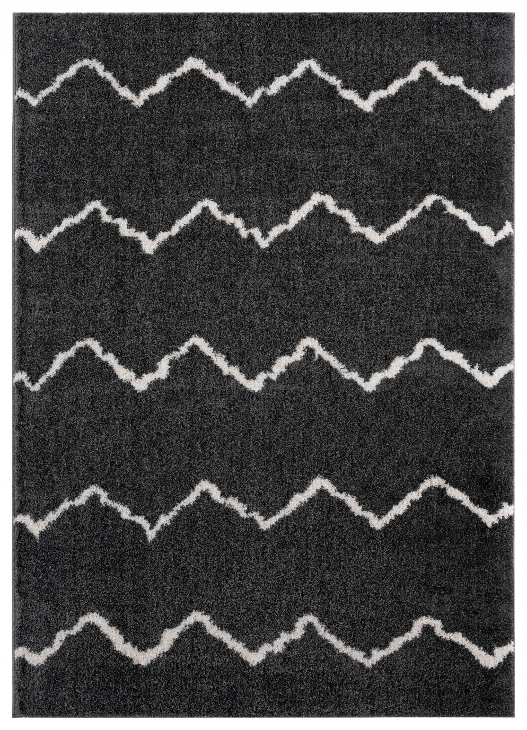 39" x 59" Smoke Microfiber Polyester Mat Rug