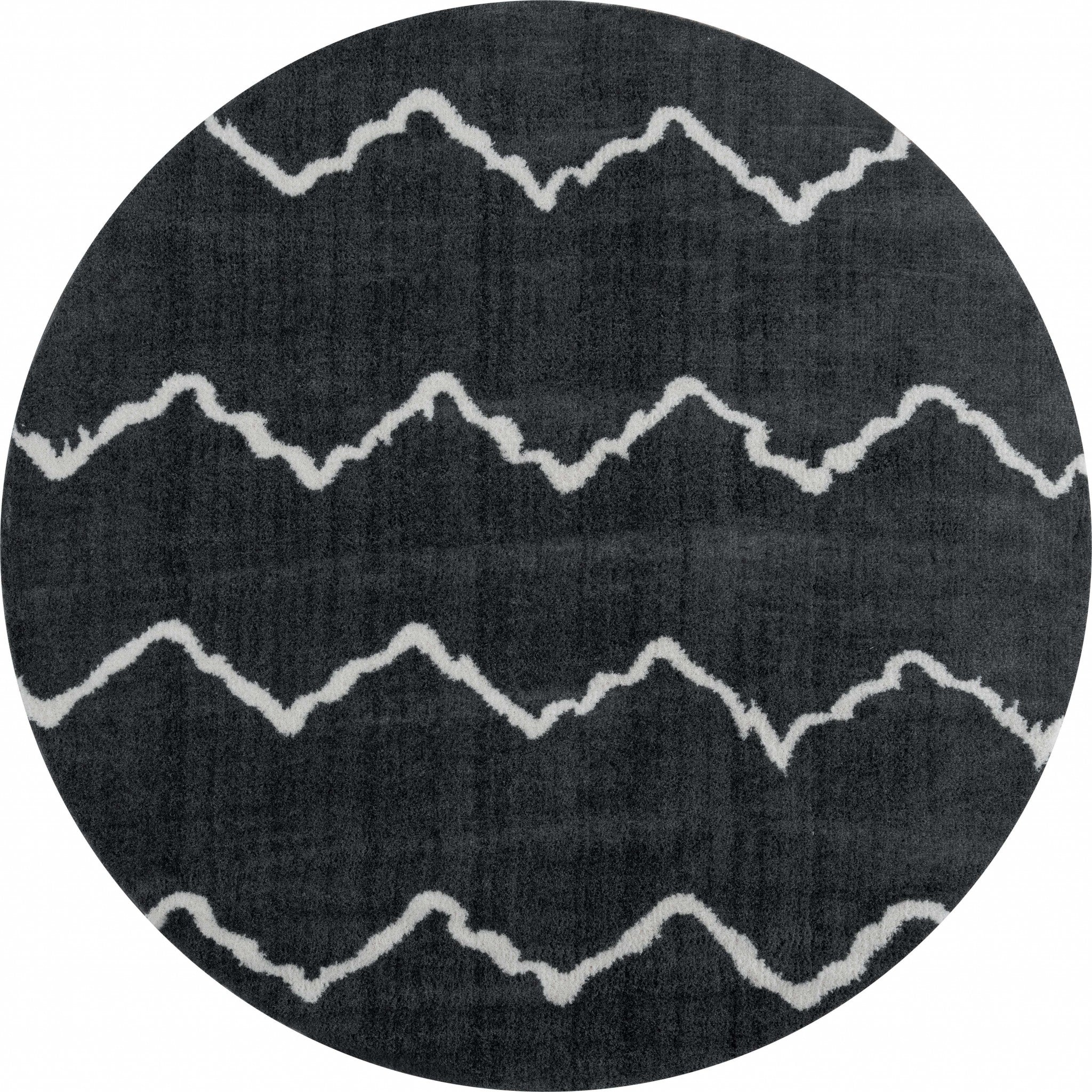 94" x 94" Smoke Microfiber Polyester Round Rug