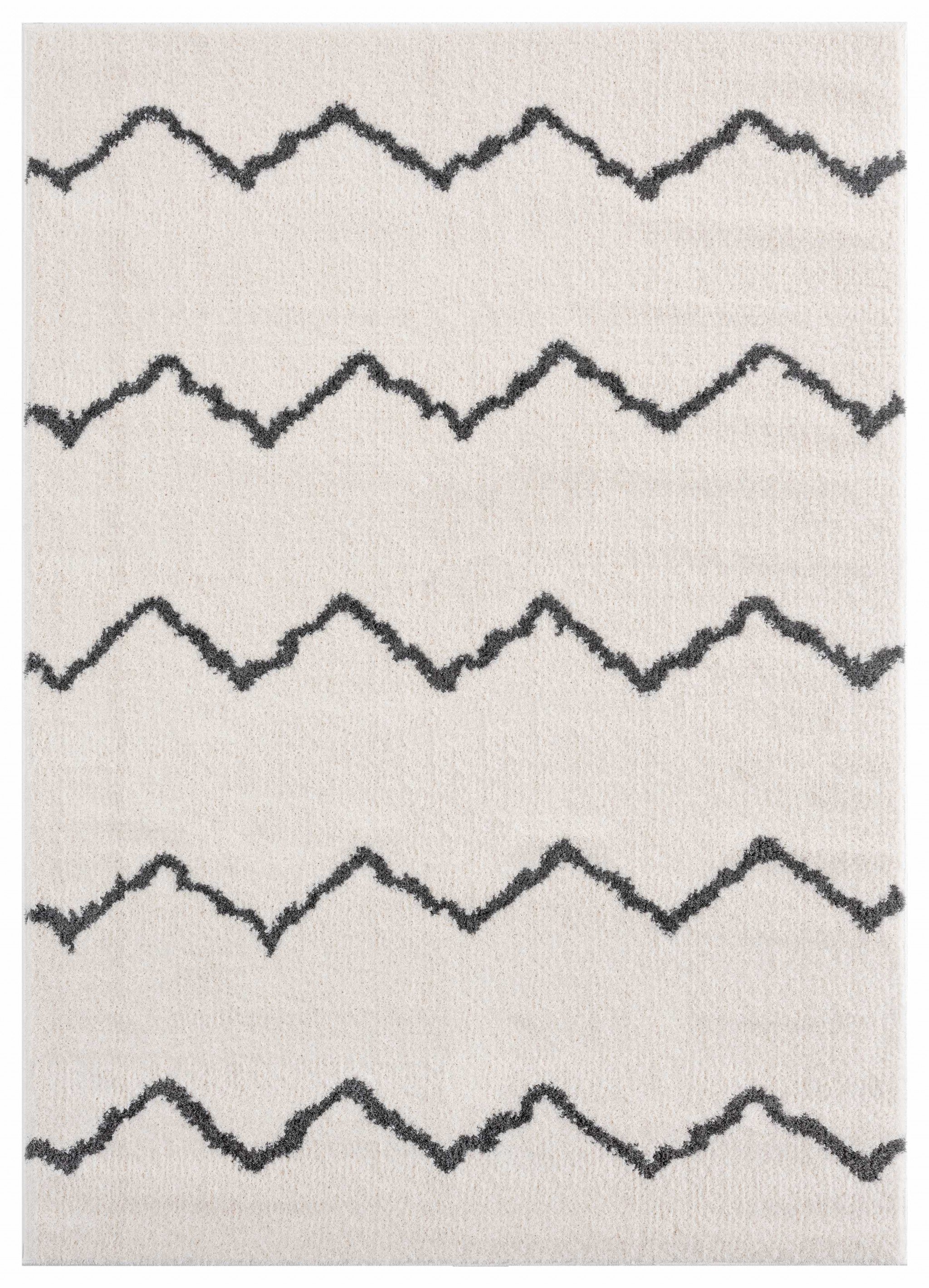 23" x 36" White Microfiber Polyester Accent Rug