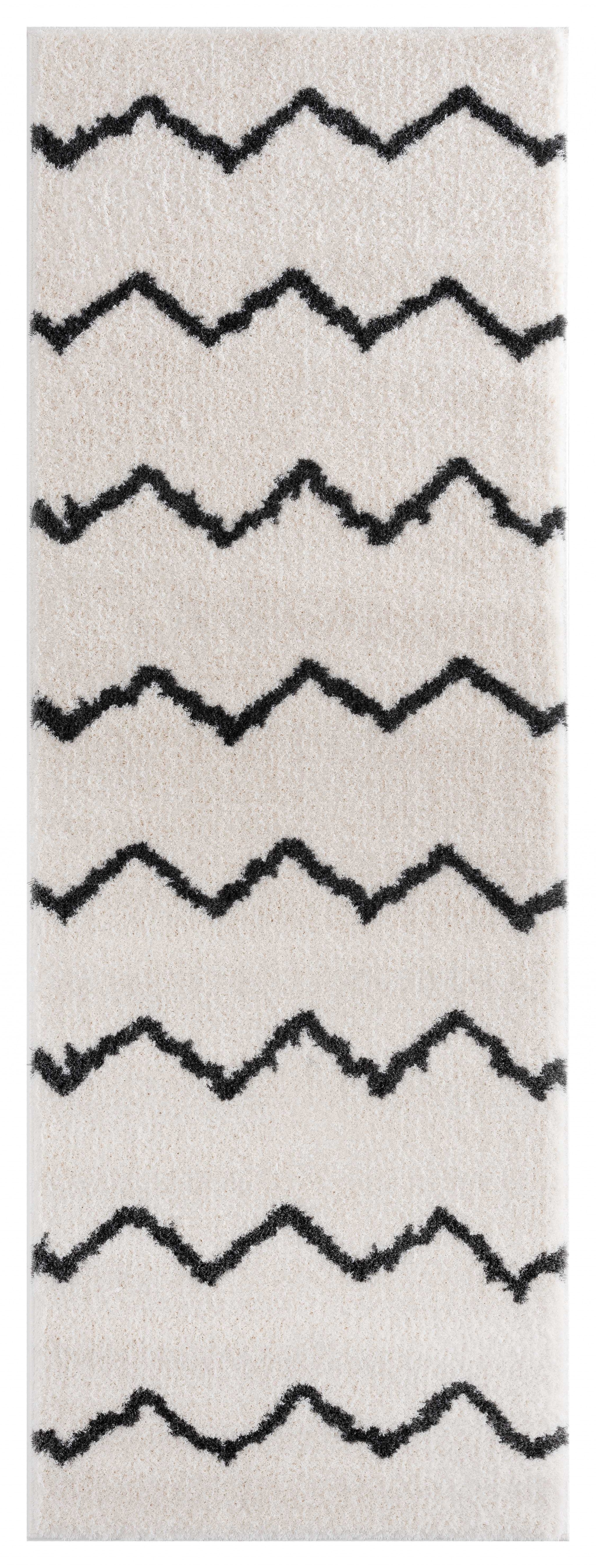 31" x 86" White Microfiber Polyester Runner Rug