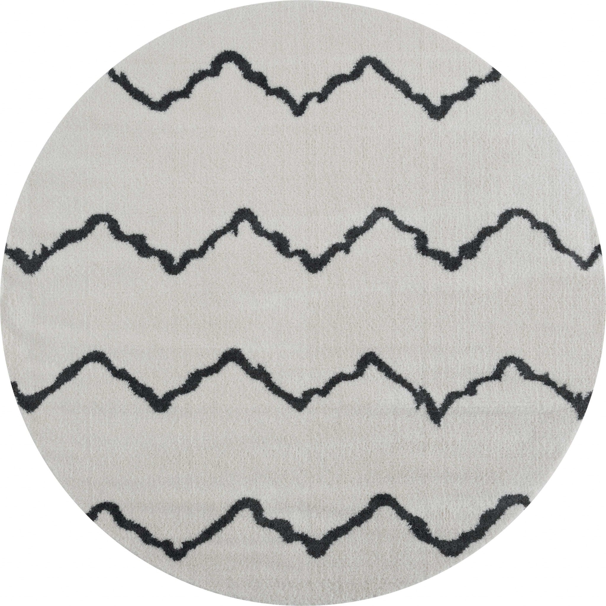 94" x 94" White Microfiber Polyester Round Rug